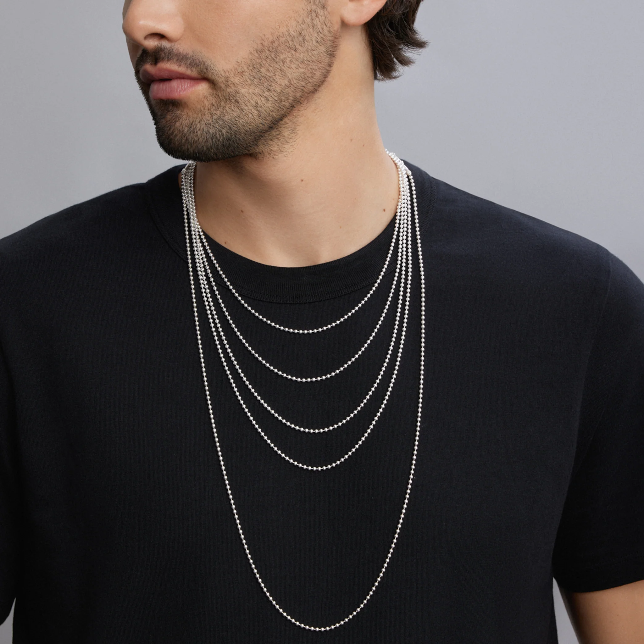 Signature Caviar Sterling Silver Beaded Ball Chain Necklace - Image 6
