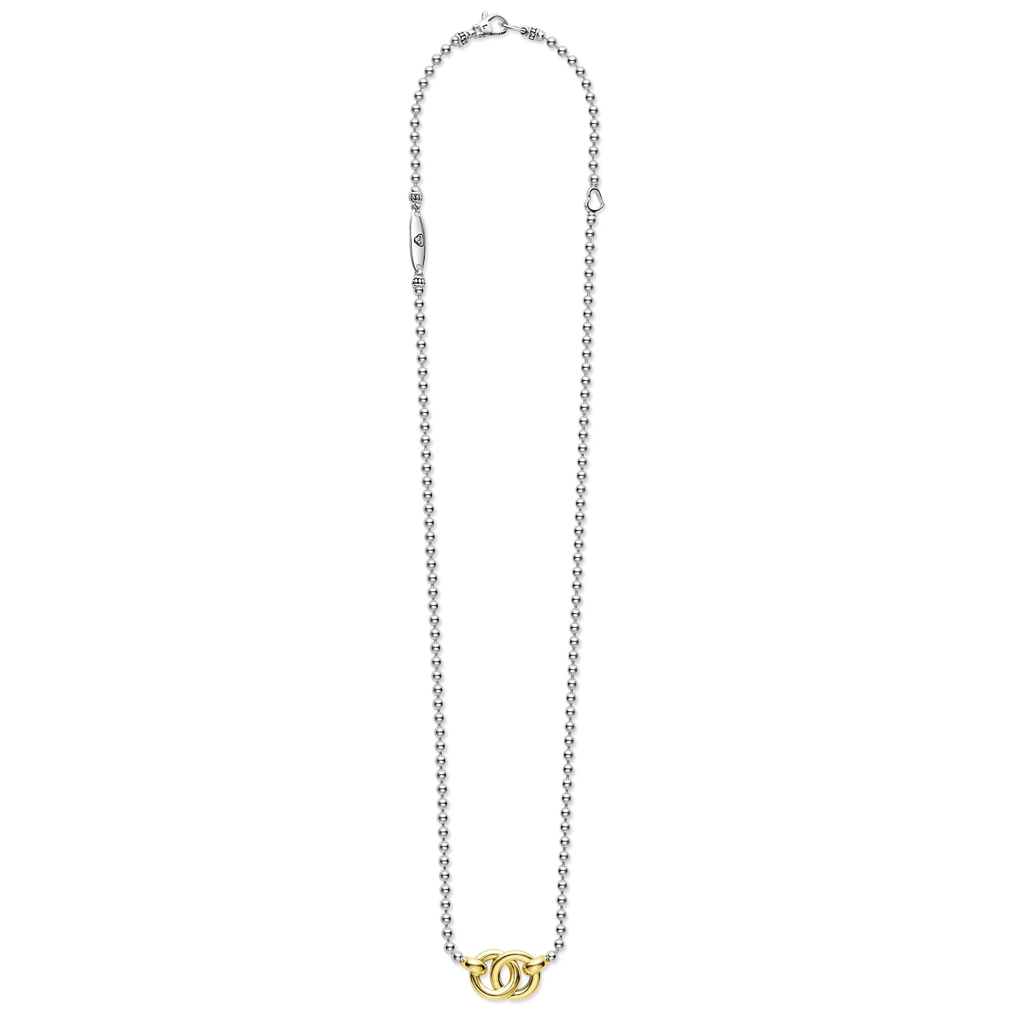 Signature Caviar Two-Tone Interlocking Pendant Necklace - Image 3