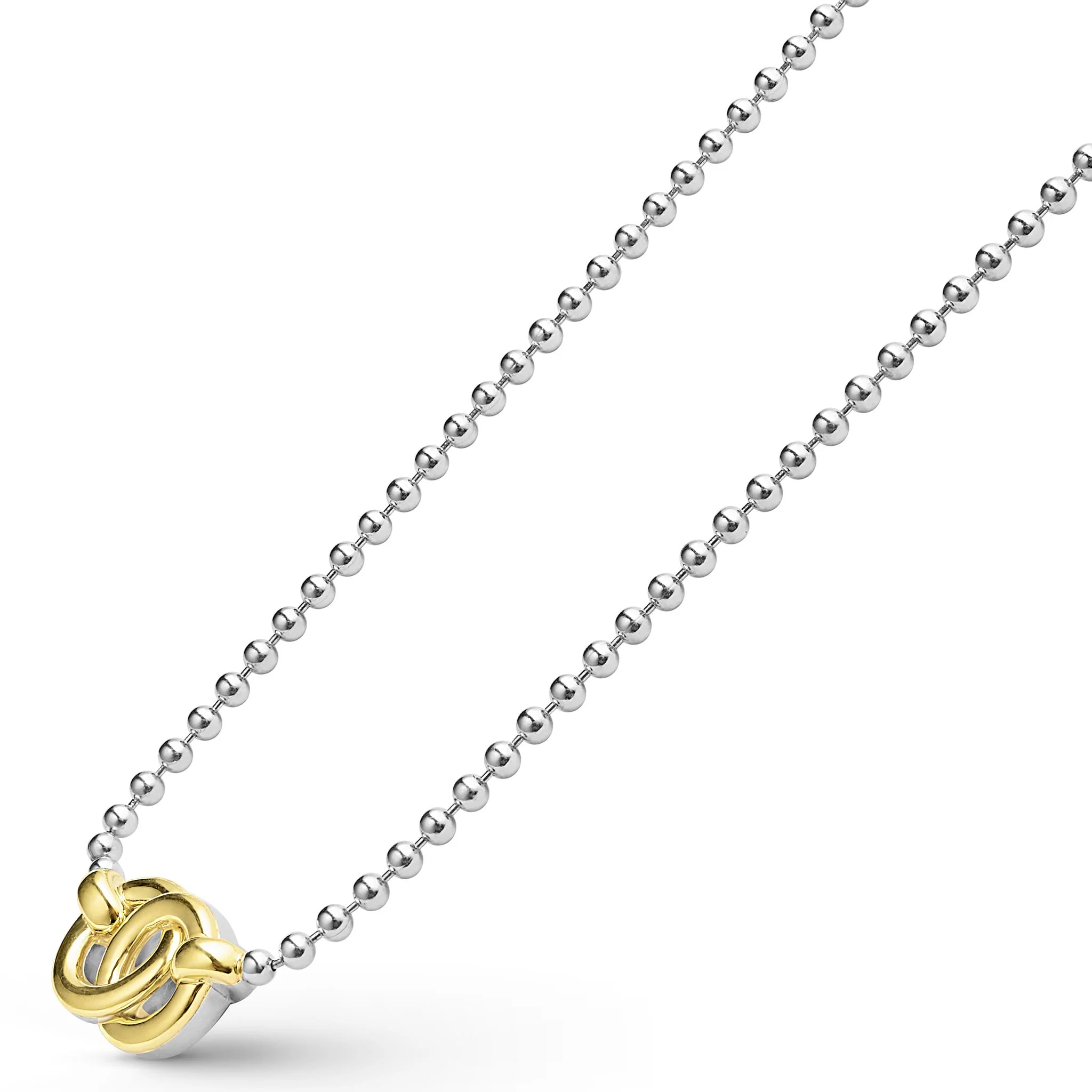Signature Caviar Two-Tone Interlocking Pendant Necklace - Image 4