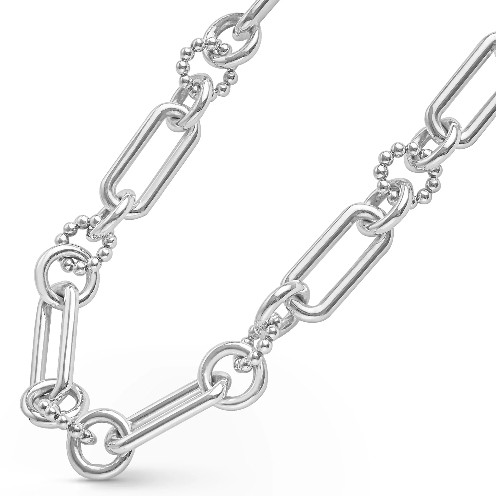 Signature Caviar Large Sterling Silver Caviar Link Necklace - Image 6