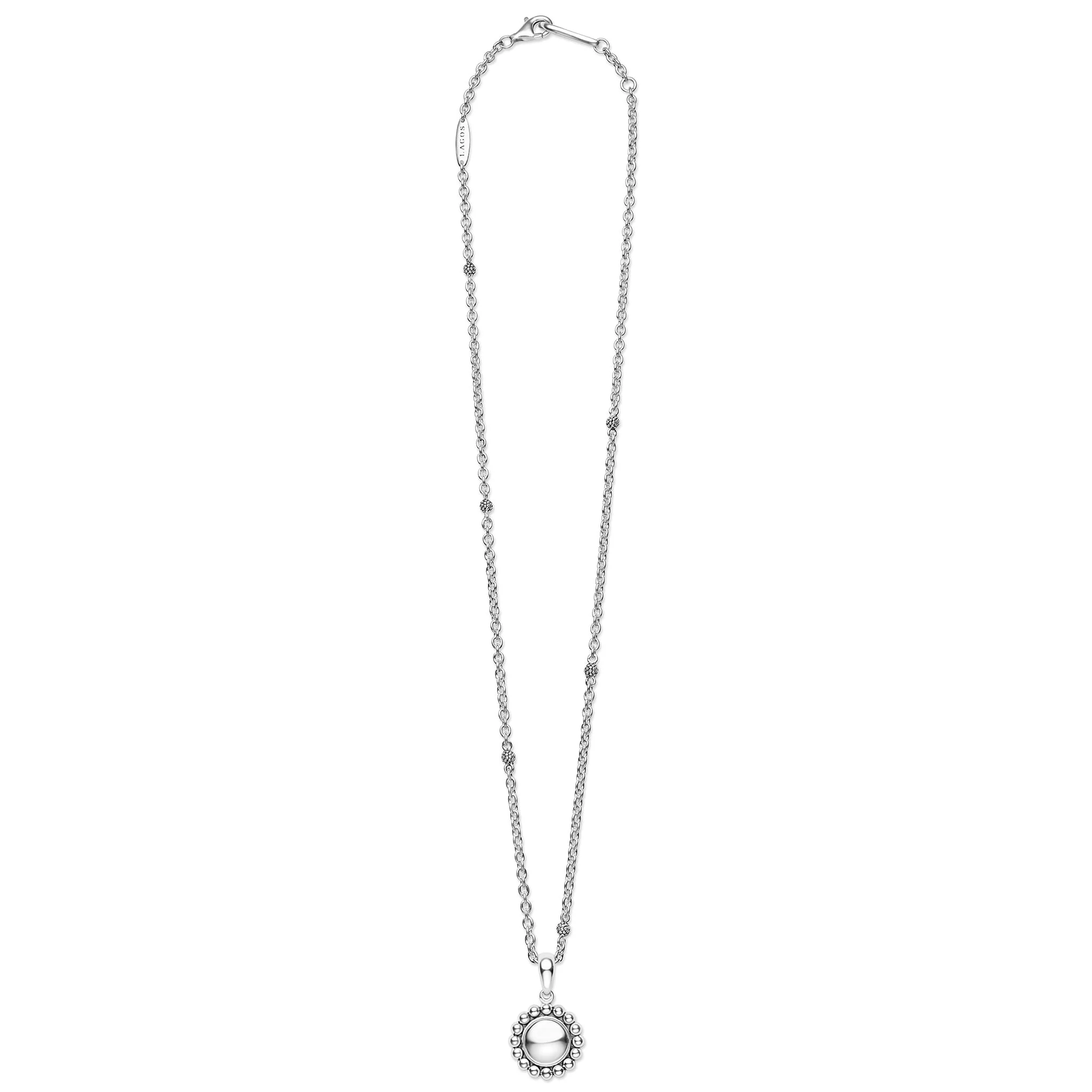 Signature Caviar Sterling Silver Circle Pendant Necklace - Image 3