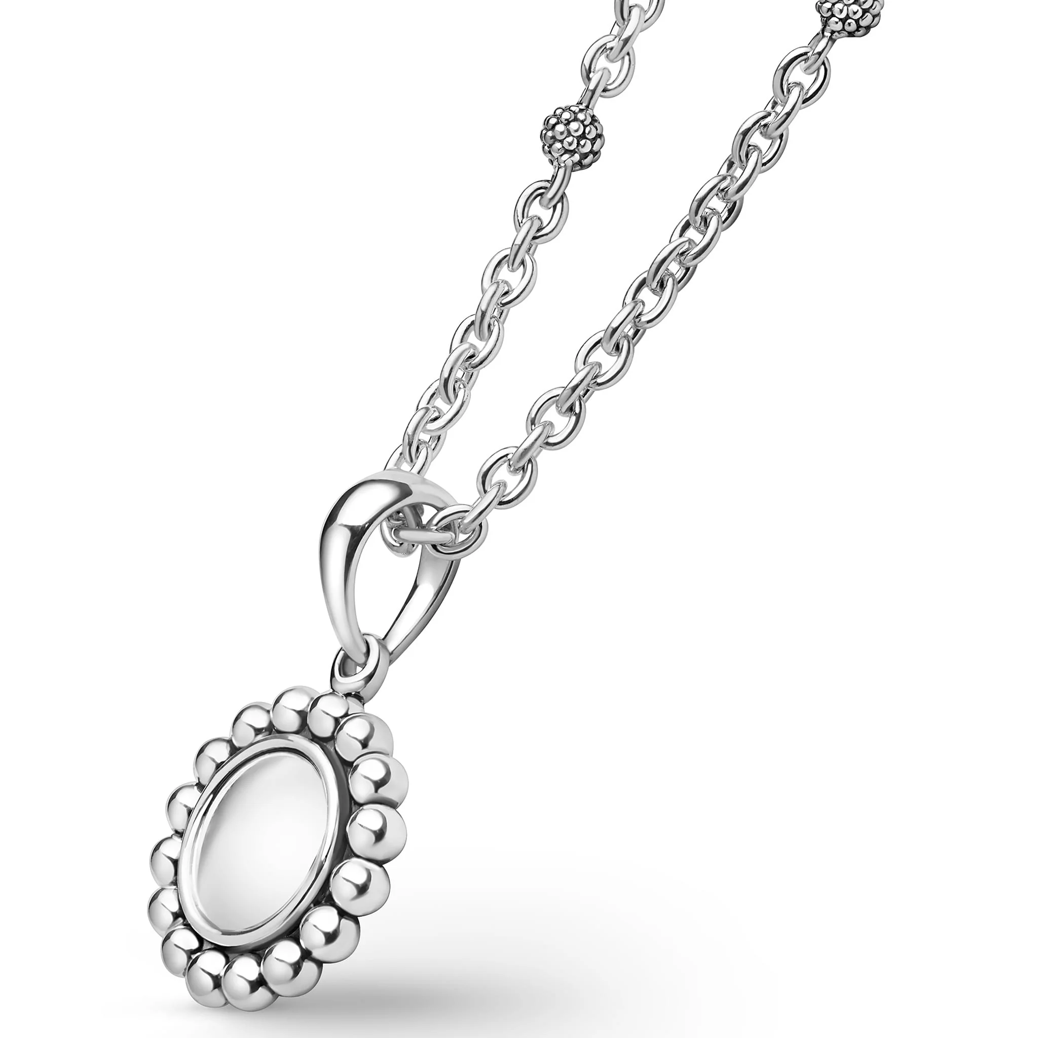 Signature Caviar Sterling Silver Circle Pendant Necklace - Image 4