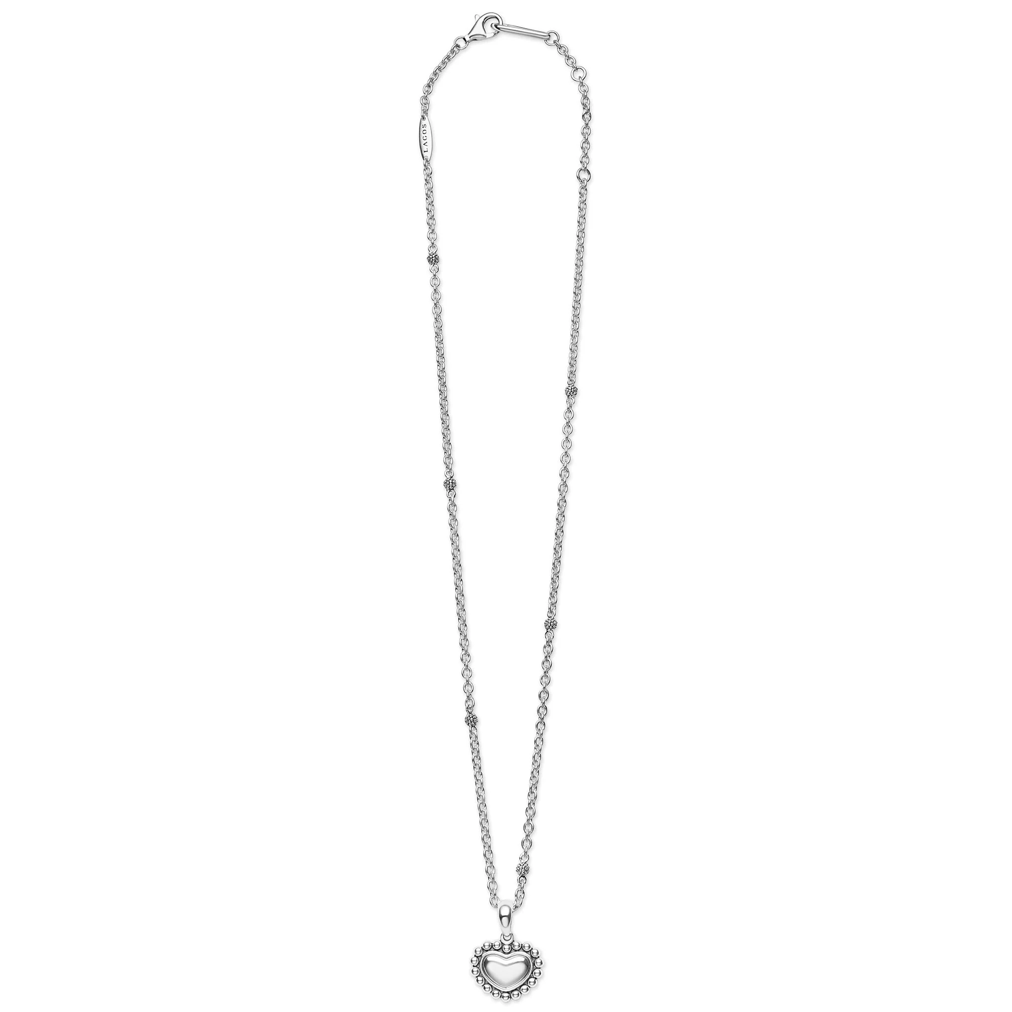 Signature Caviar Sterling Silver Heart Pendant Necklace - Image 3