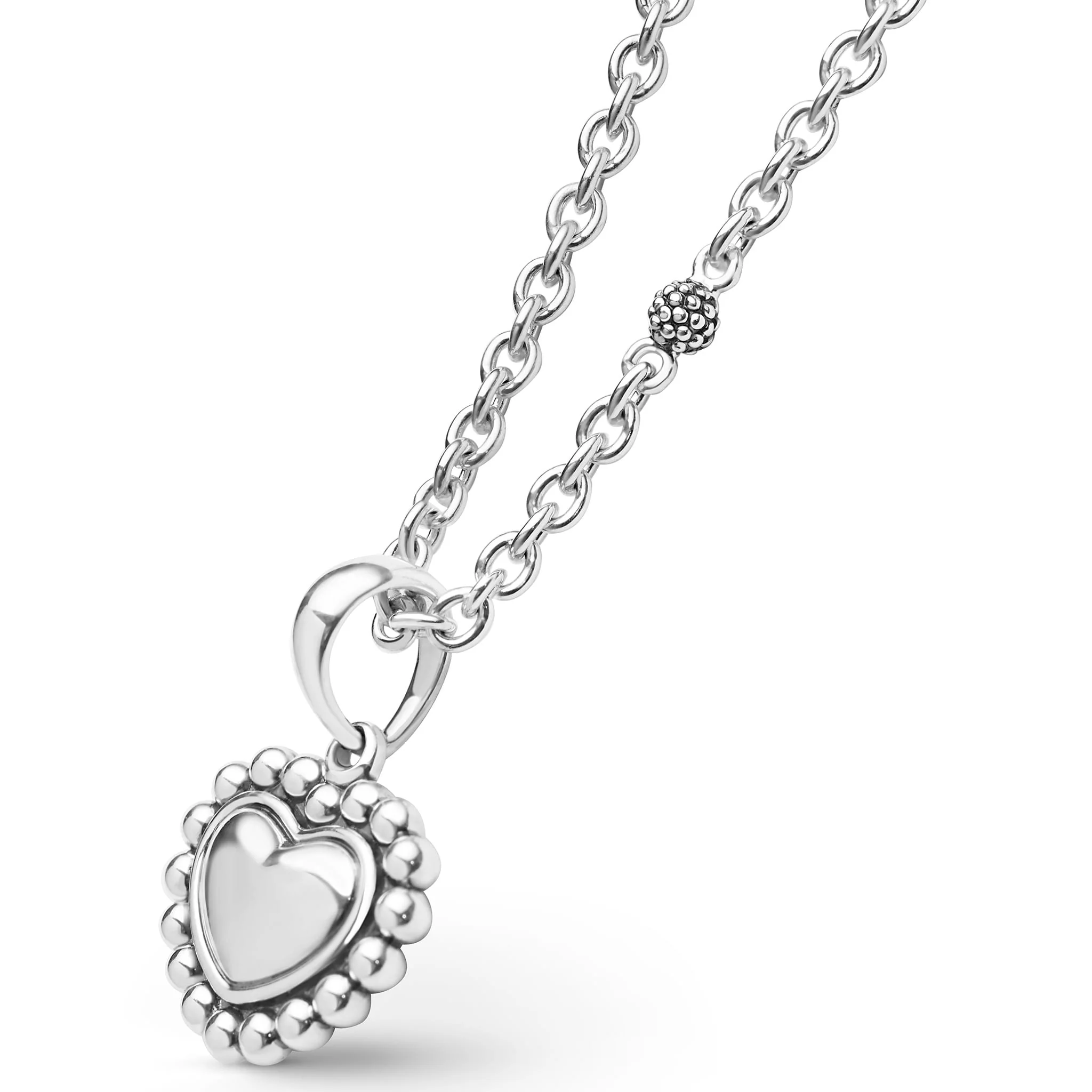 Signature Caviar Sterling Silver Heart Pendant Necklace - Image 4