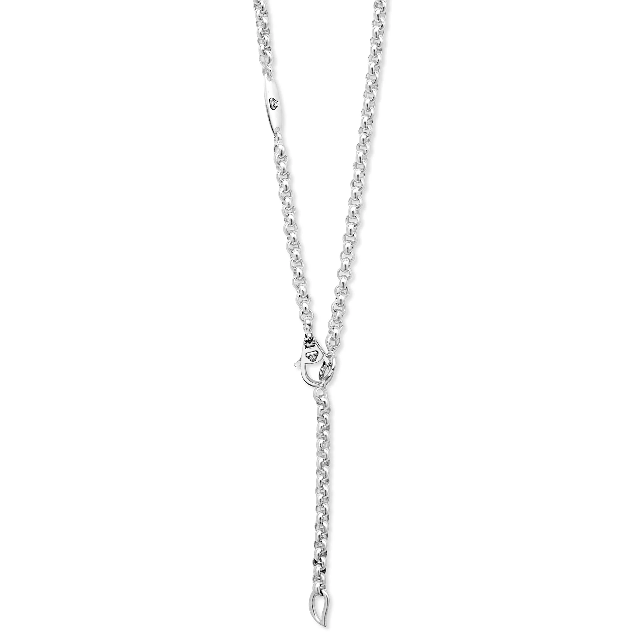 Signature Caviar Silver Ring Link Station Necklace - Image 6