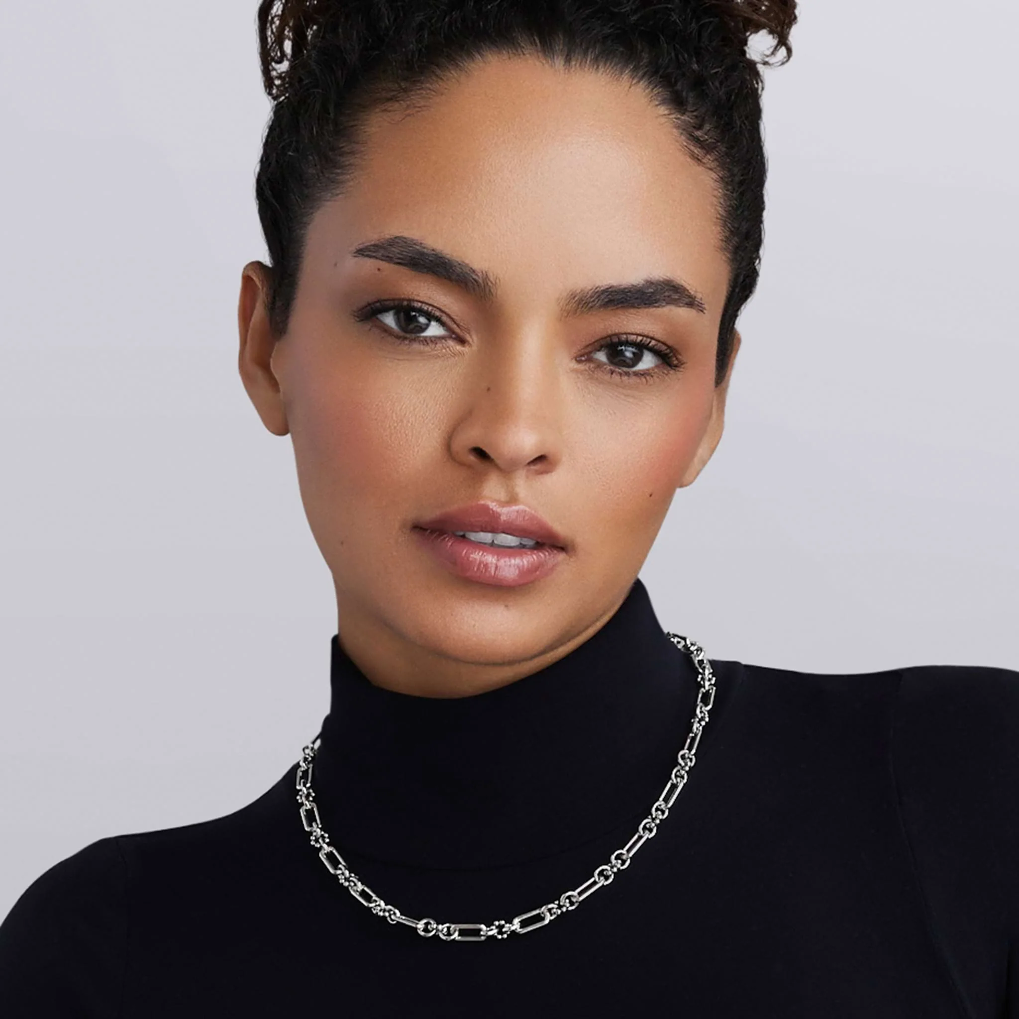 Signature Caviar Petite Sterling Silver Caviar Link Necklace - Image 2