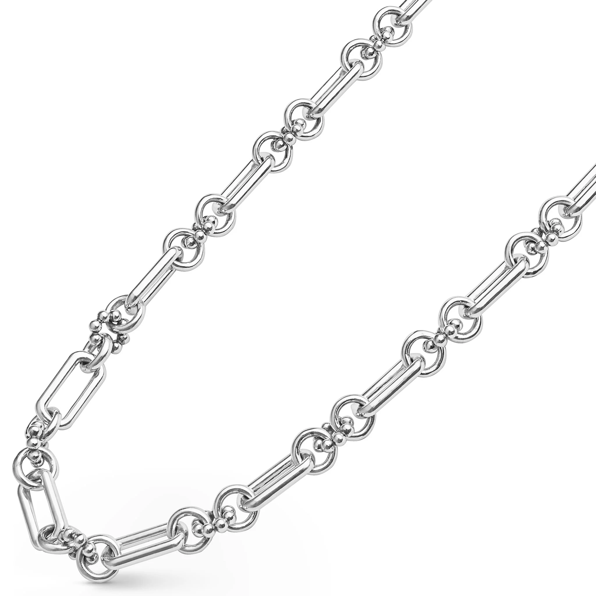 Signature Caviar Petite Sterling Silver Caviar Link Necklace - Image 6