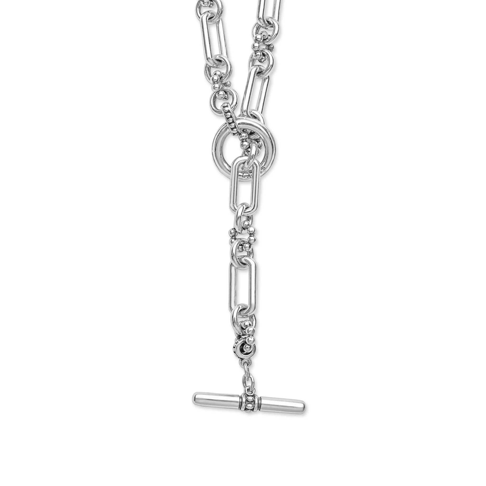 Signature Caviar Petite Sterling Silver Caviar Link Necklace - Image 7