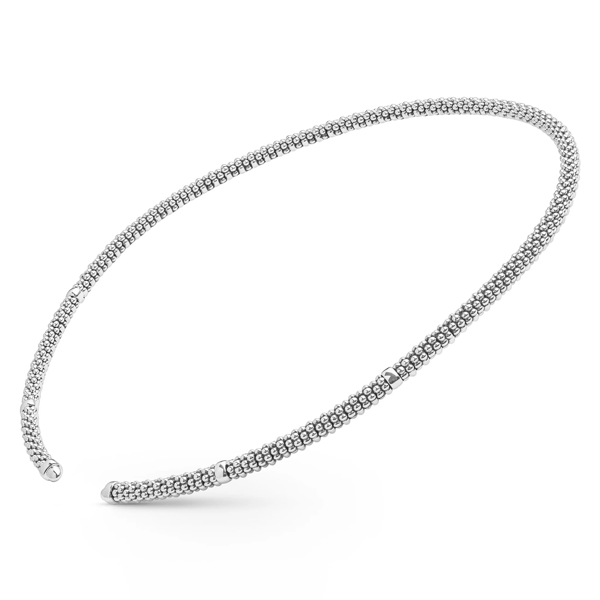 Signature Caviar Sterling Silver Caviar Beaded Mini Versa Necklace | 3mm - Image 3