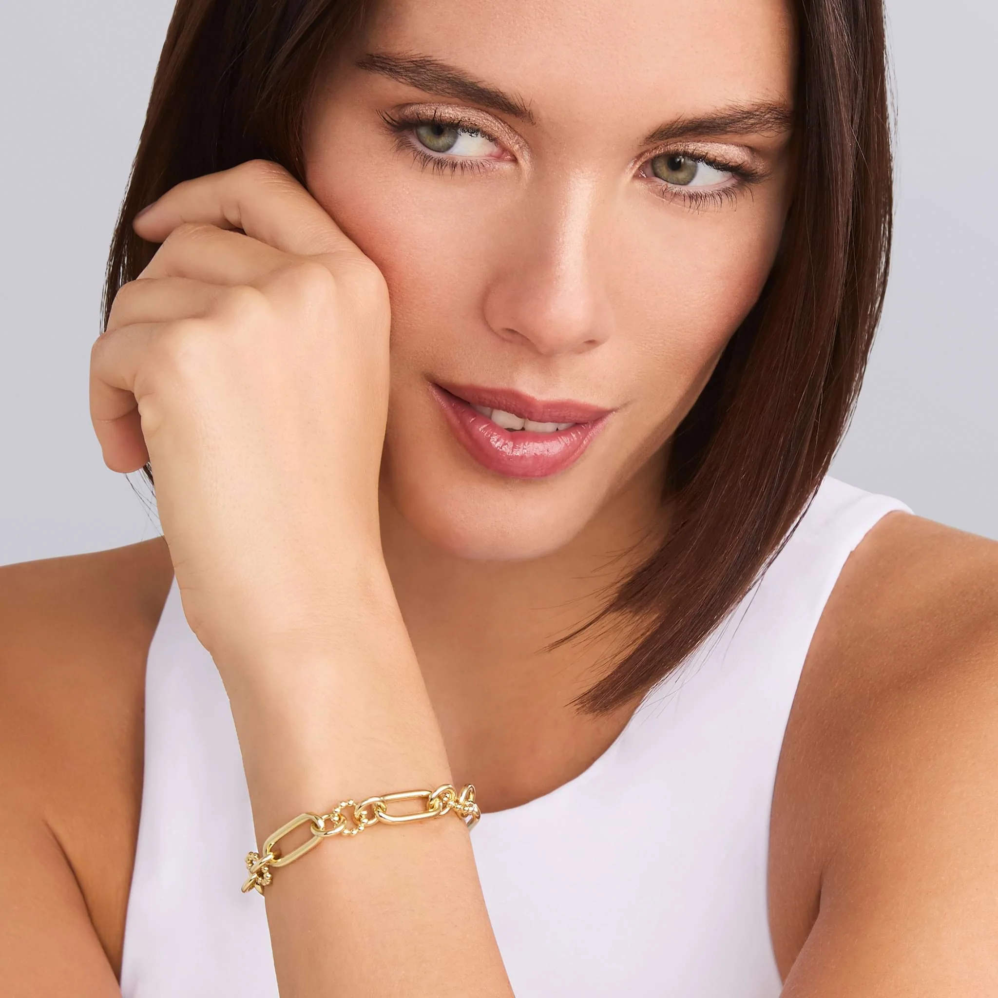 Signature Caviar 18K Gold Link Bracelet - Image 2