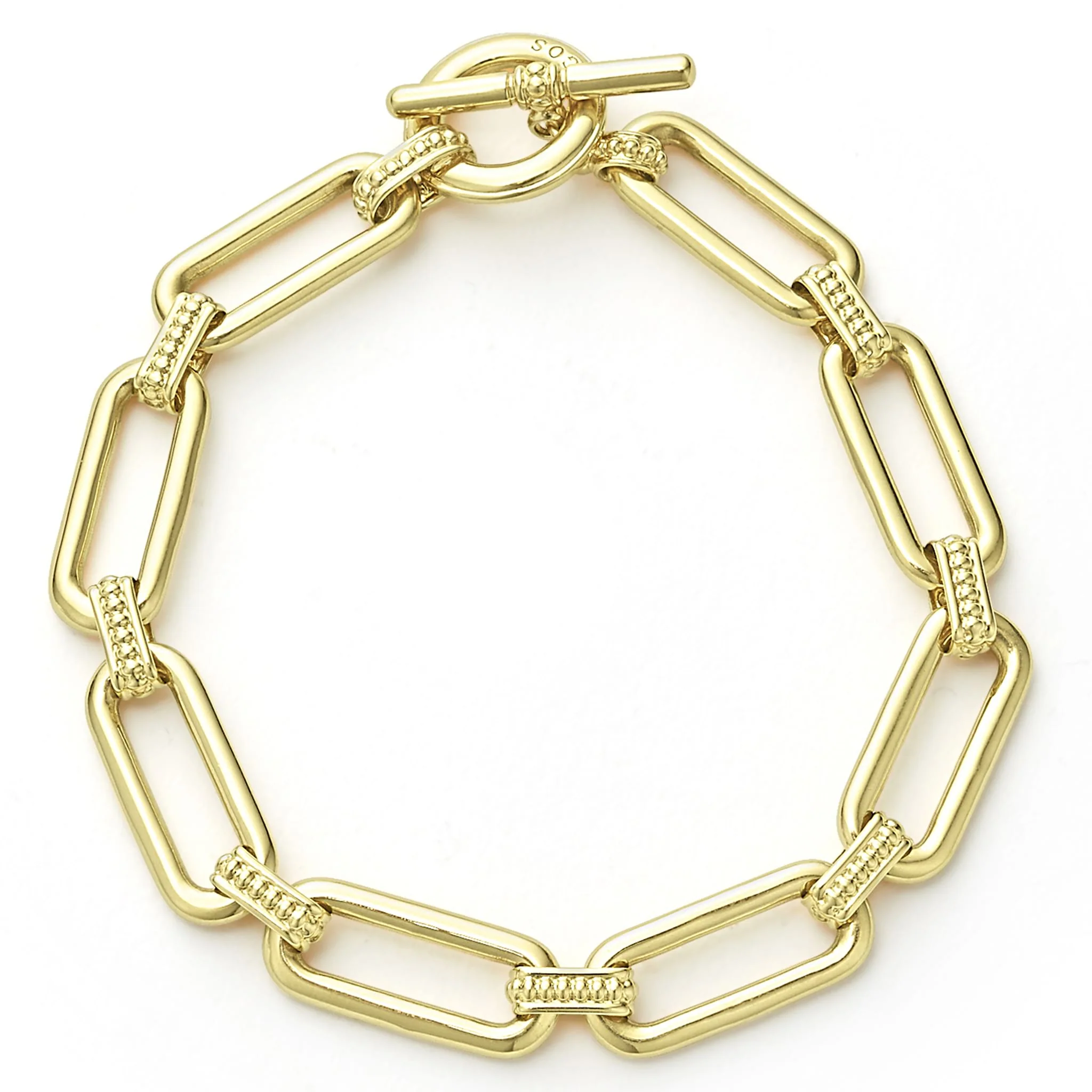 Signature Caviar 18K Gold Elongated Link Bracelet