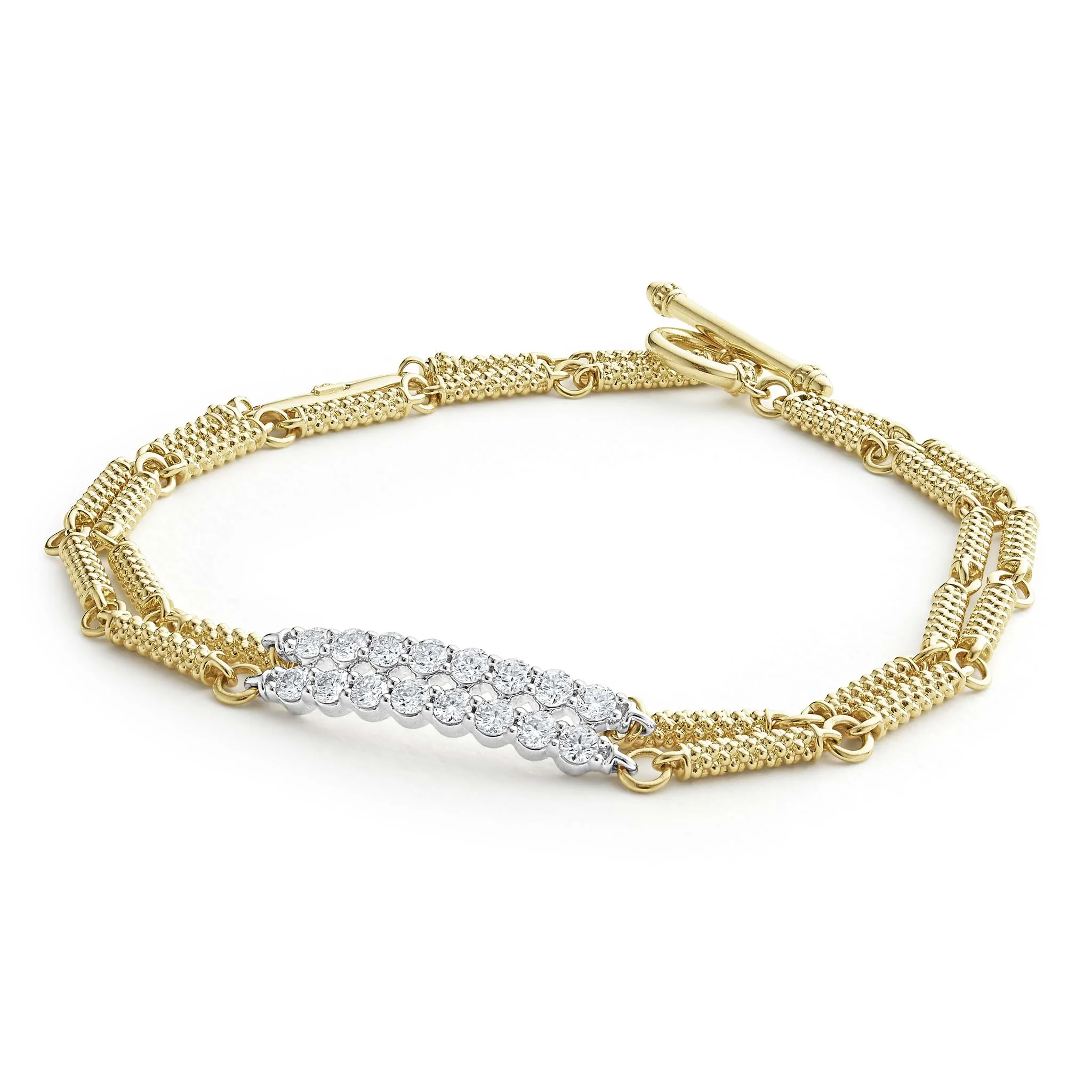 Signature Caviar Superfine Double Link Diamond Bracelet - Image 3