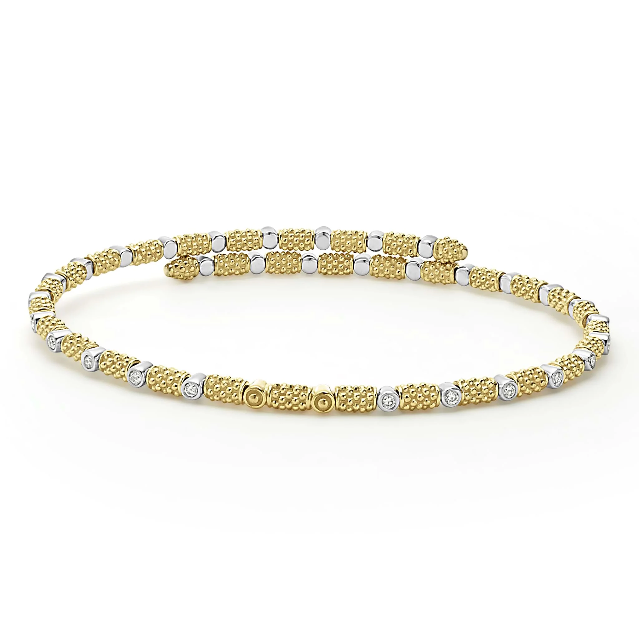 Signature Caviar 18K Gold and Diamond Superfine Cuff Bracelet (studio) - Image 4