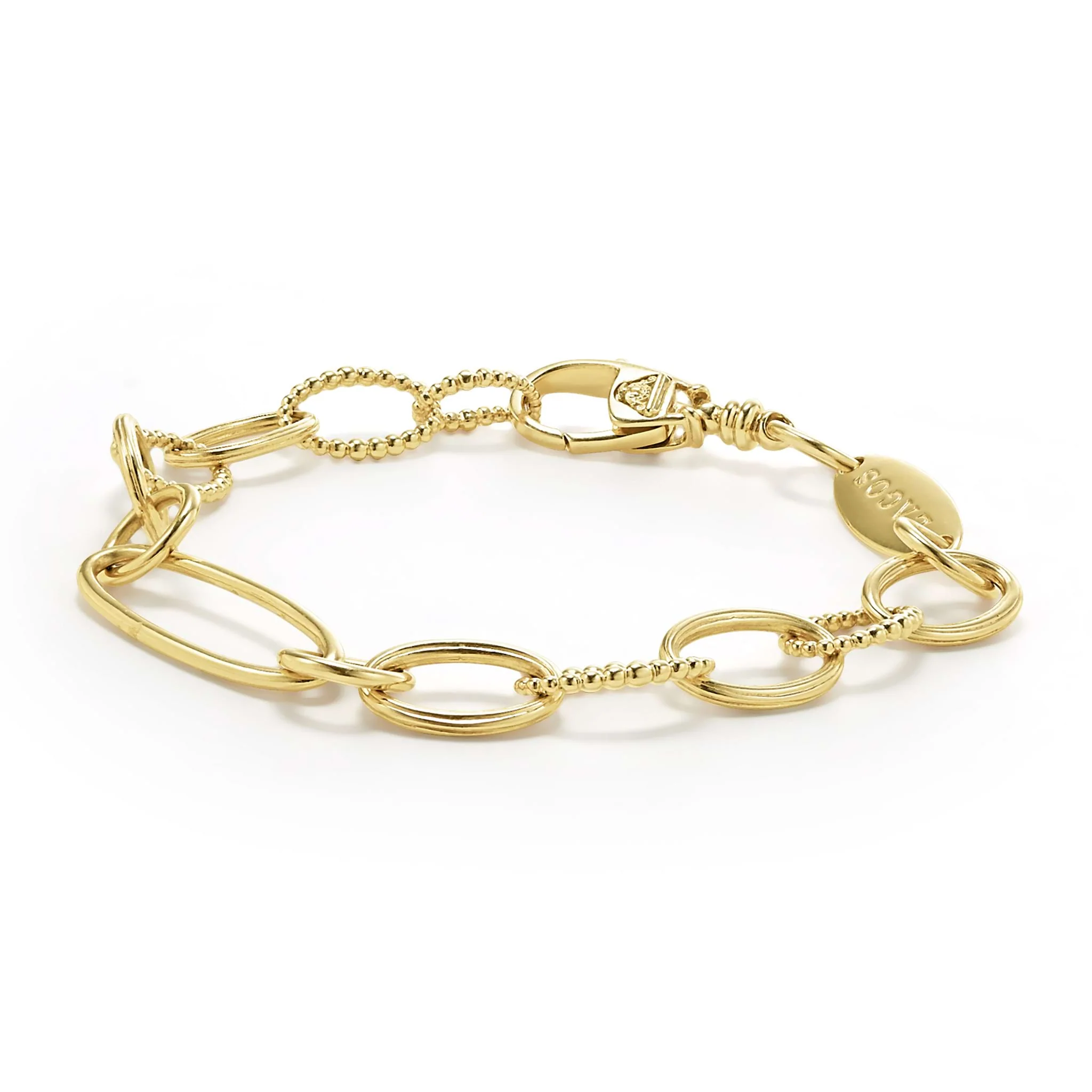 Signature Caviar 18K Gold Oval Link Bracelet - Image 3