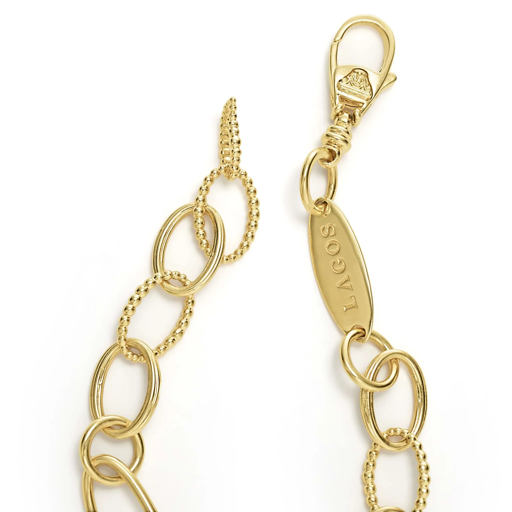 Signature Caviar 18K Gold Oval Link Bracelet - Image 4