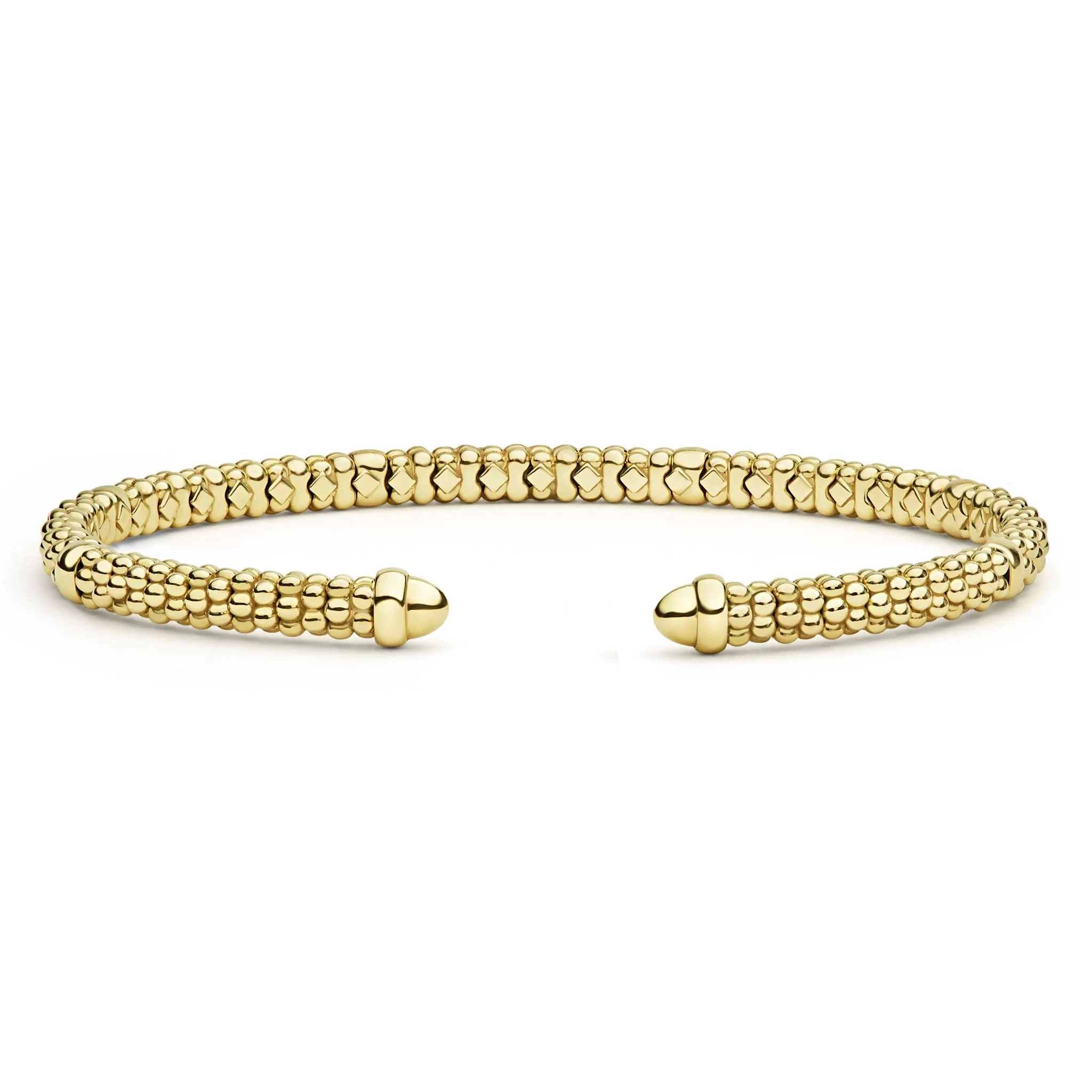 Signature Caviar 18K Gold Mini Versa Torque Bracelet | 3mm