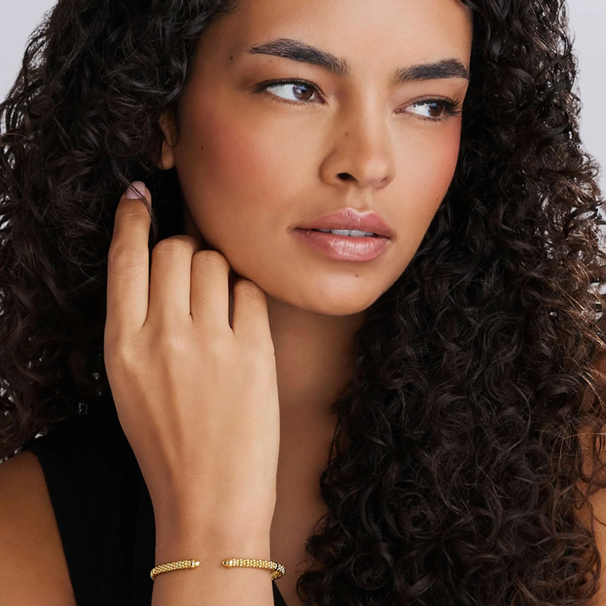 Signature Caviar 18K Gold Mini Versa Torque Bracelet | 3mm - Image 2