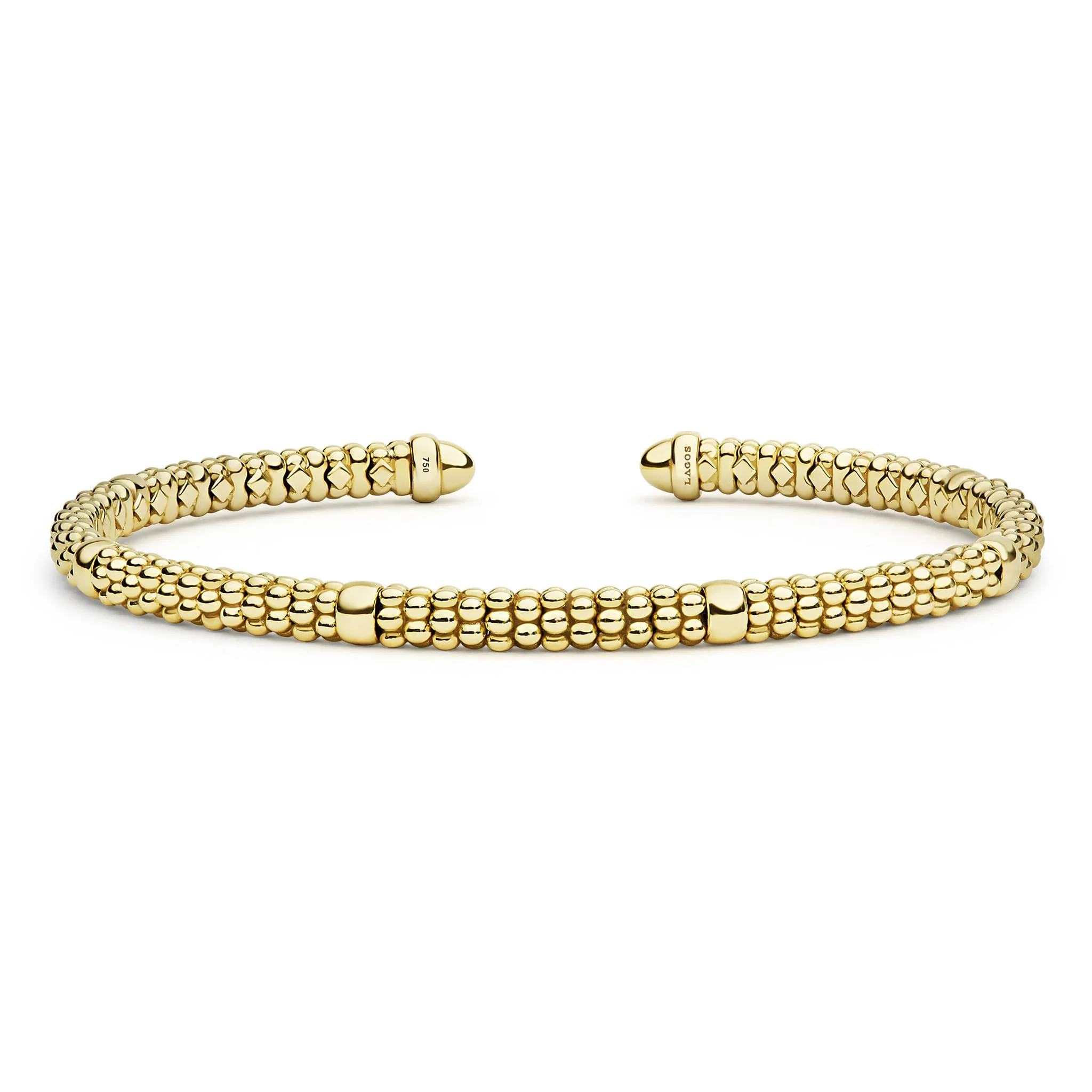 Signature Caviar 18K Gold Mini Versa Torque Bracelet | 3mm - Image 4