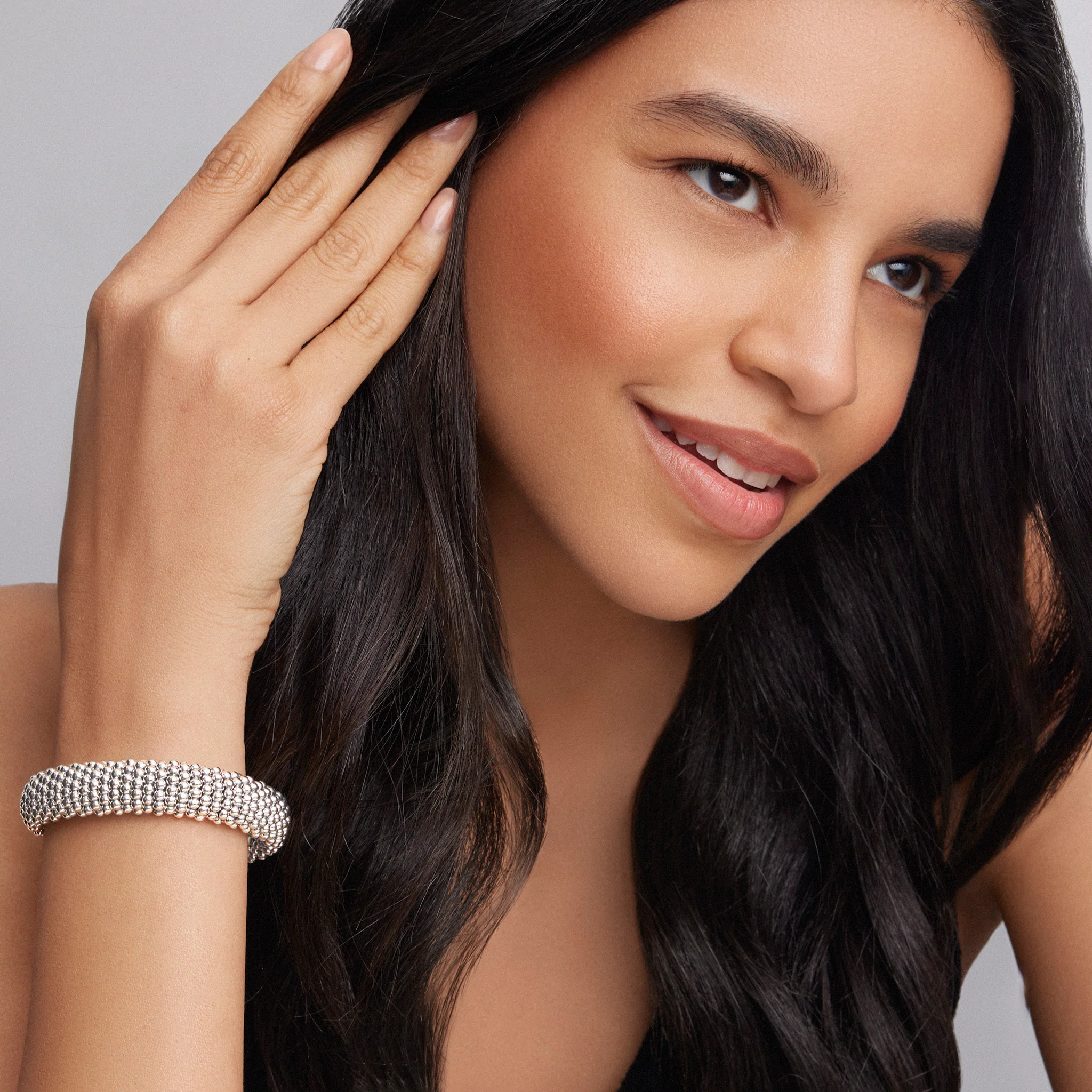 Signature Caviar Sterling Silver Caviar Bracelet | 15mm - Image 2