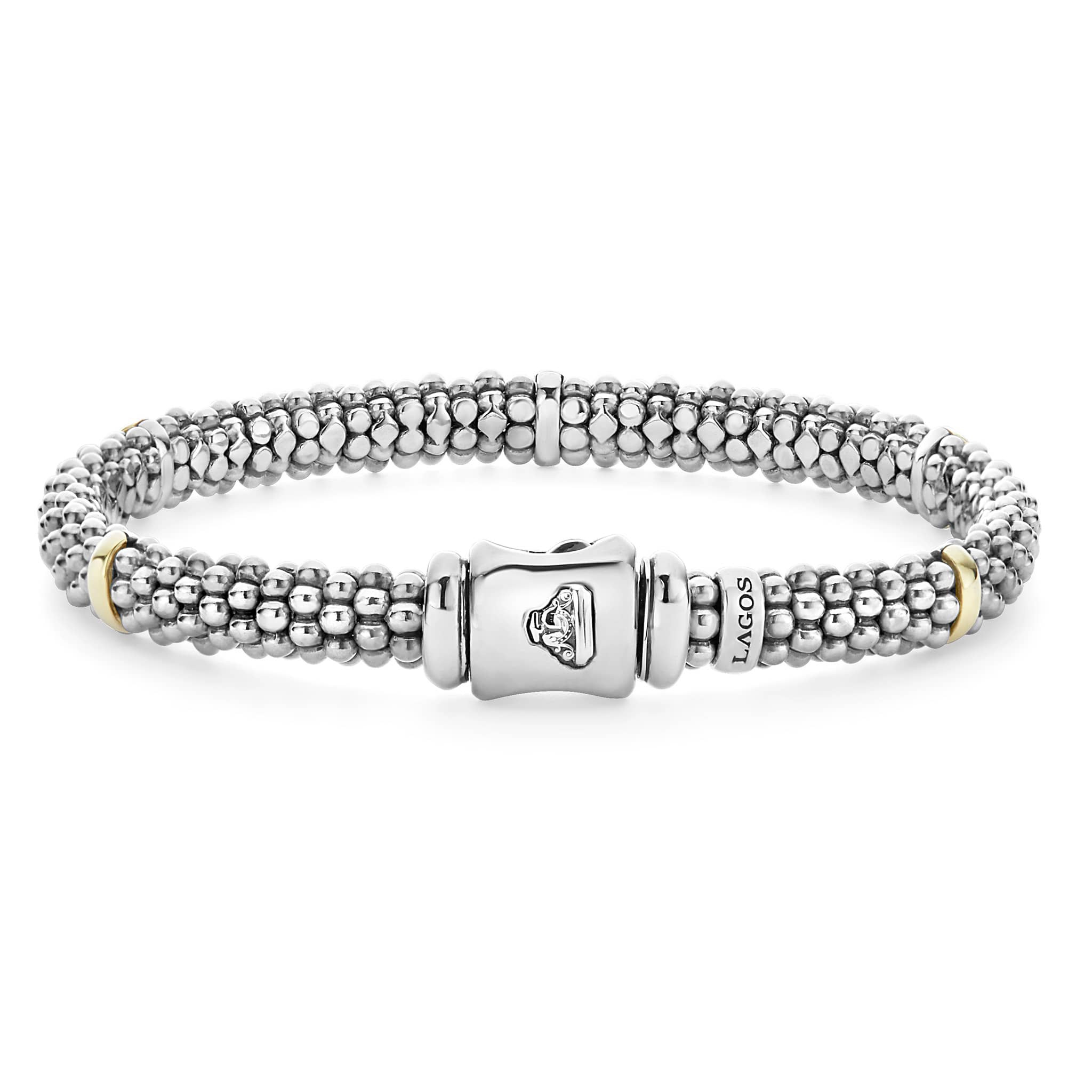 Signature Caviar Two-Tone Station Caviar Bracelet | 6mm - Image 4