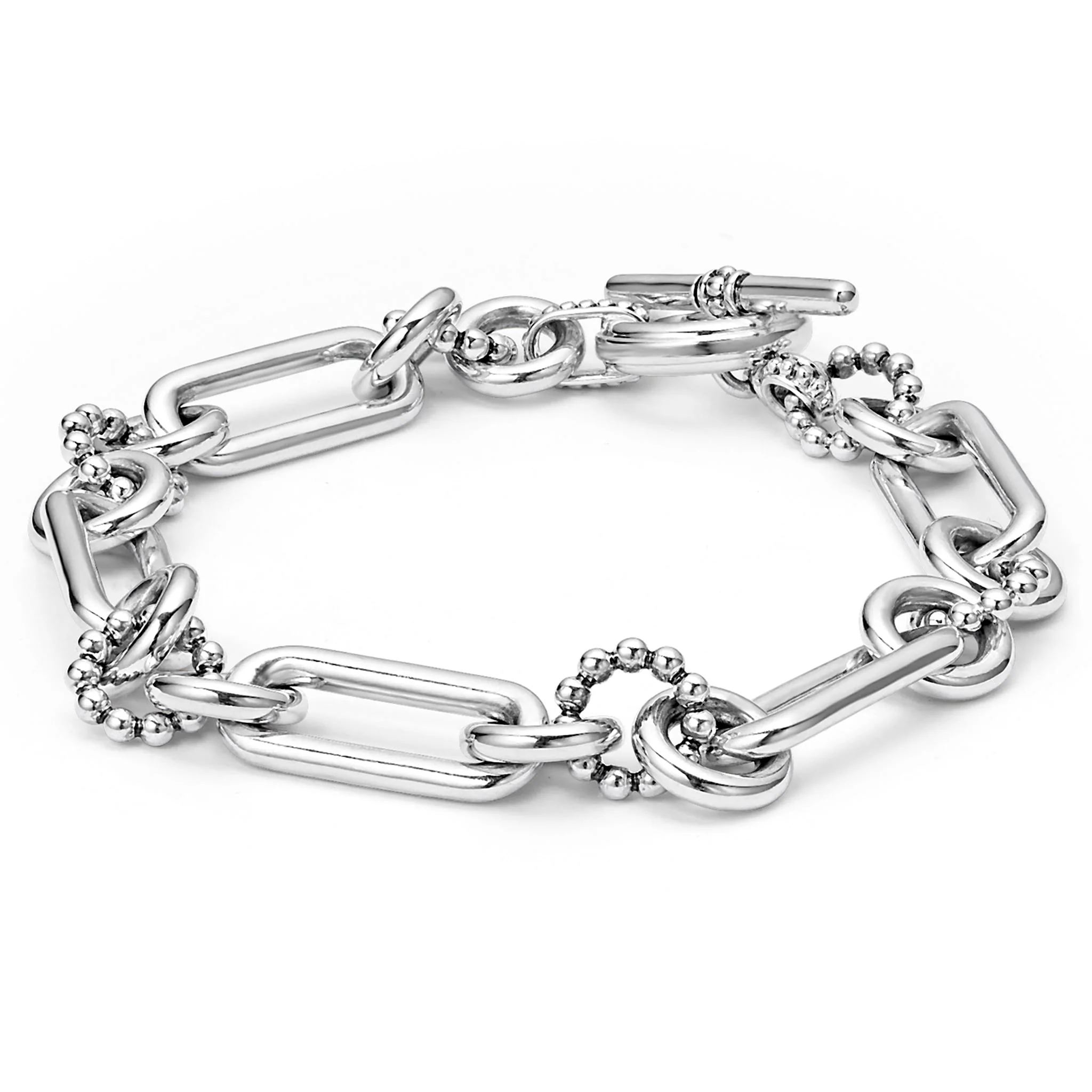 Signature Caviar Silver Elongated Link Bracelet - Image 3