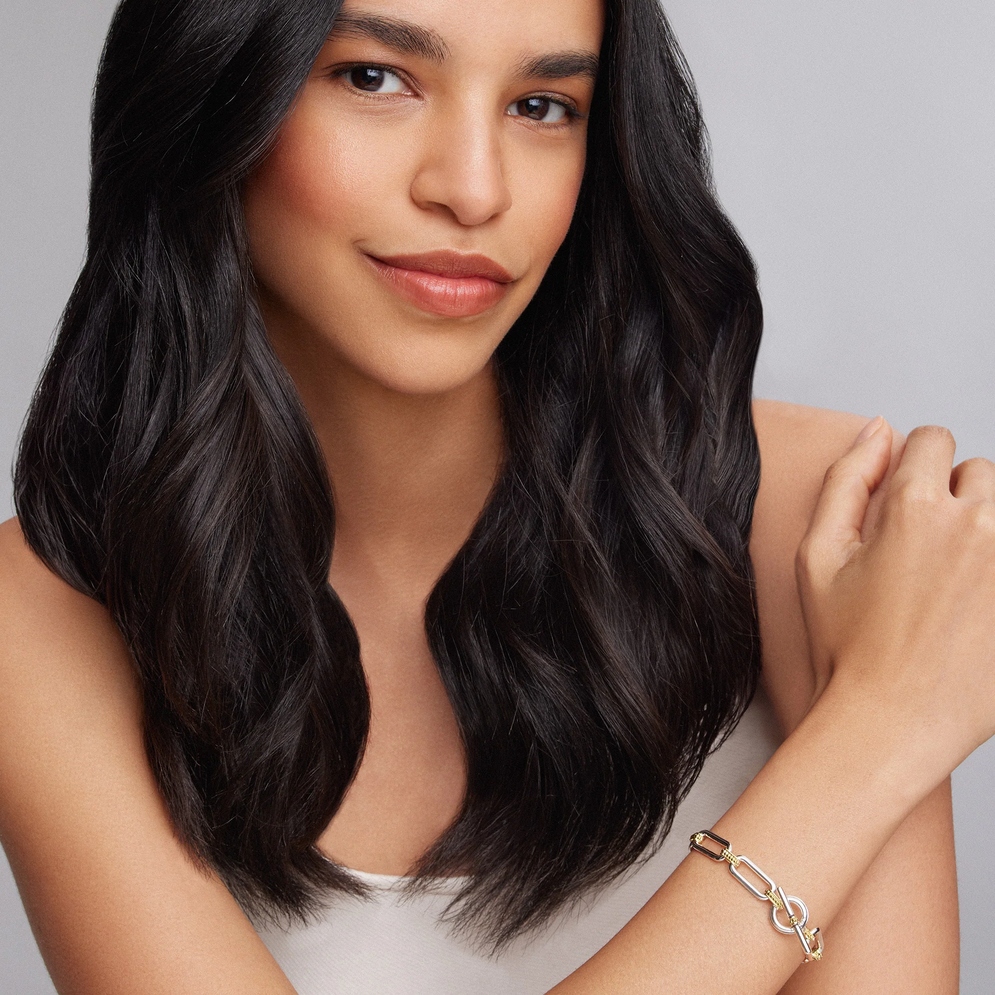 Signature Caviar Two-Tone Link Bracelet - Image 2