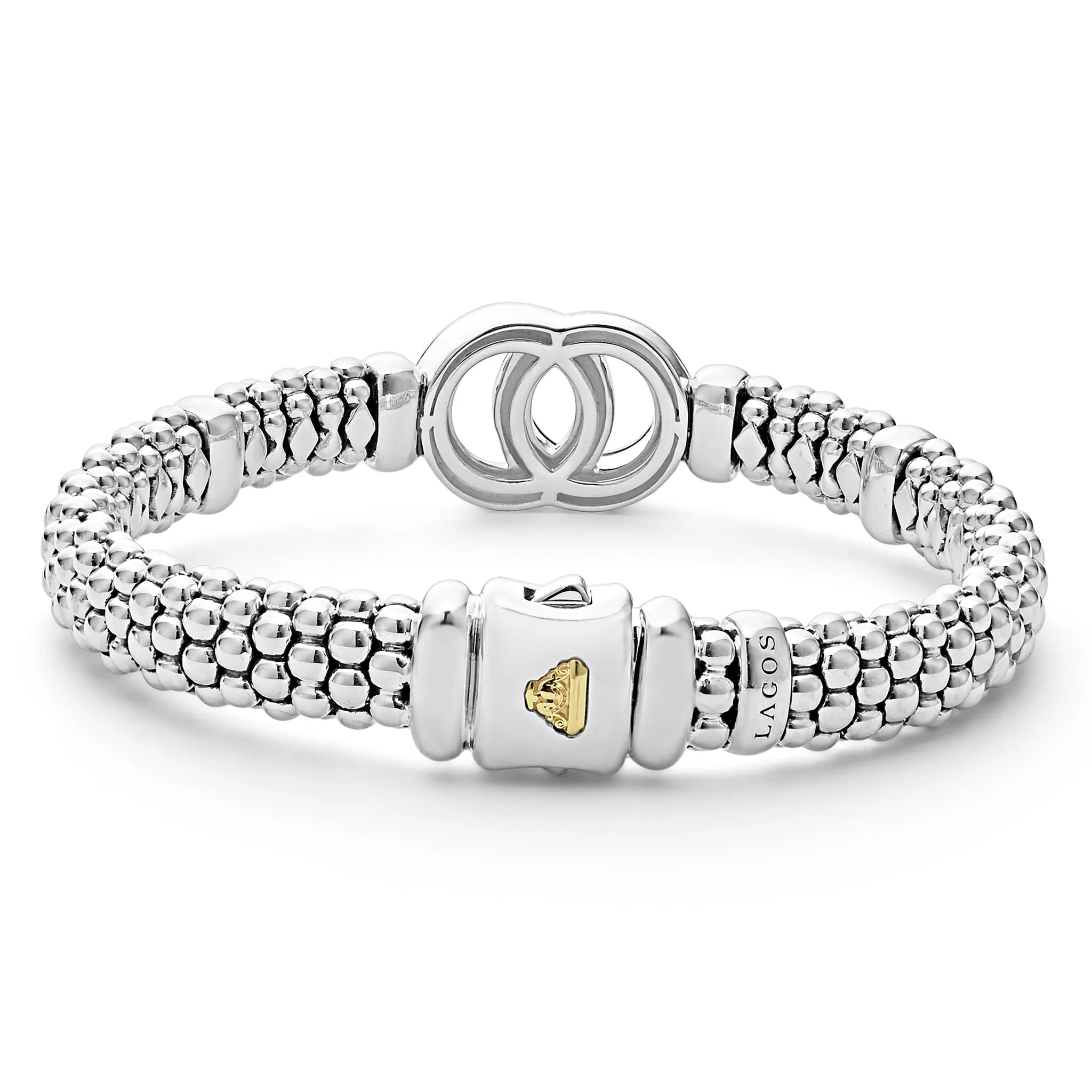 Signature Caviar Two-Tone Interlocking Caviar Bracelet | 9mm - Image 5