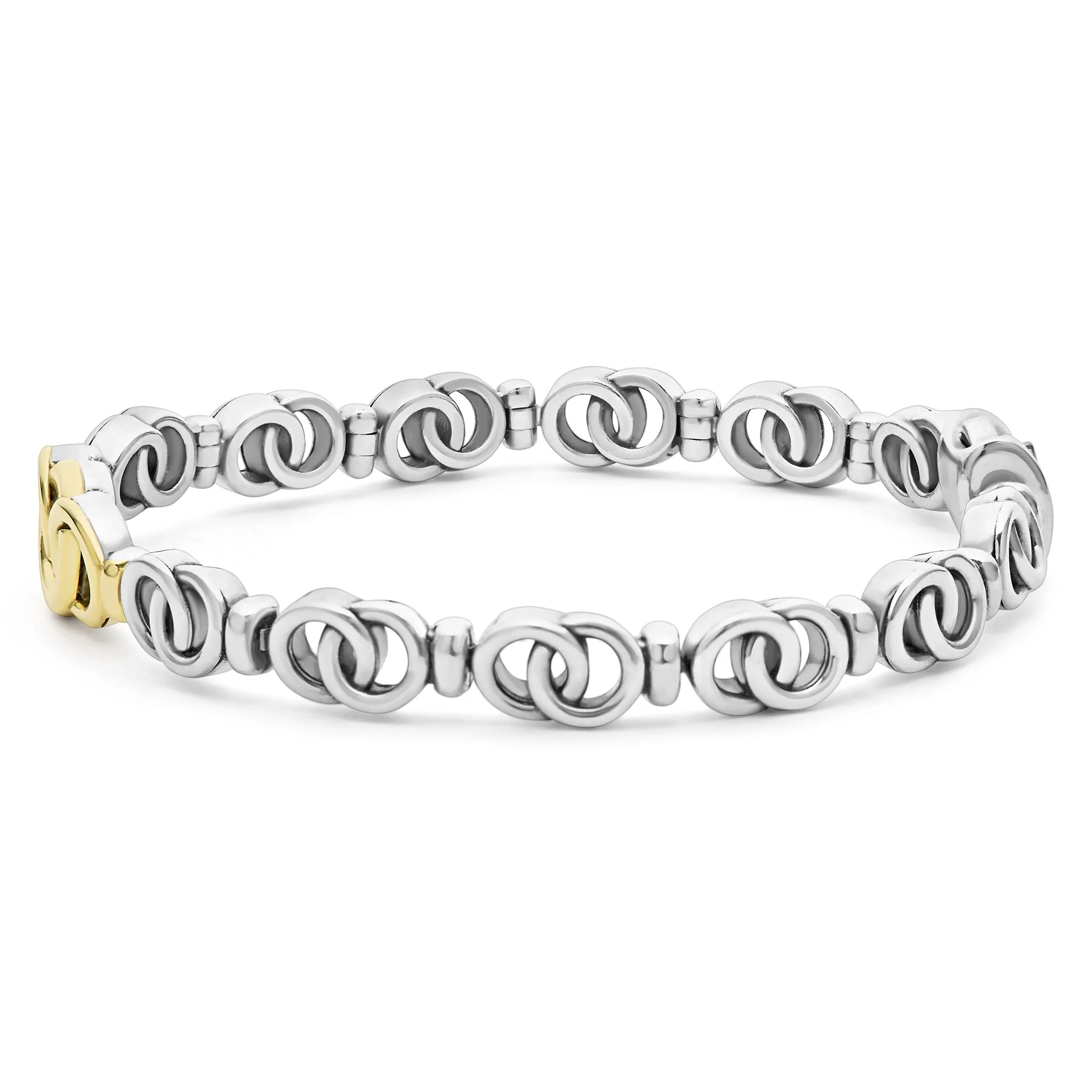 Signature Caviar Two-Tone Interlocking Link Bracelet - Image 3