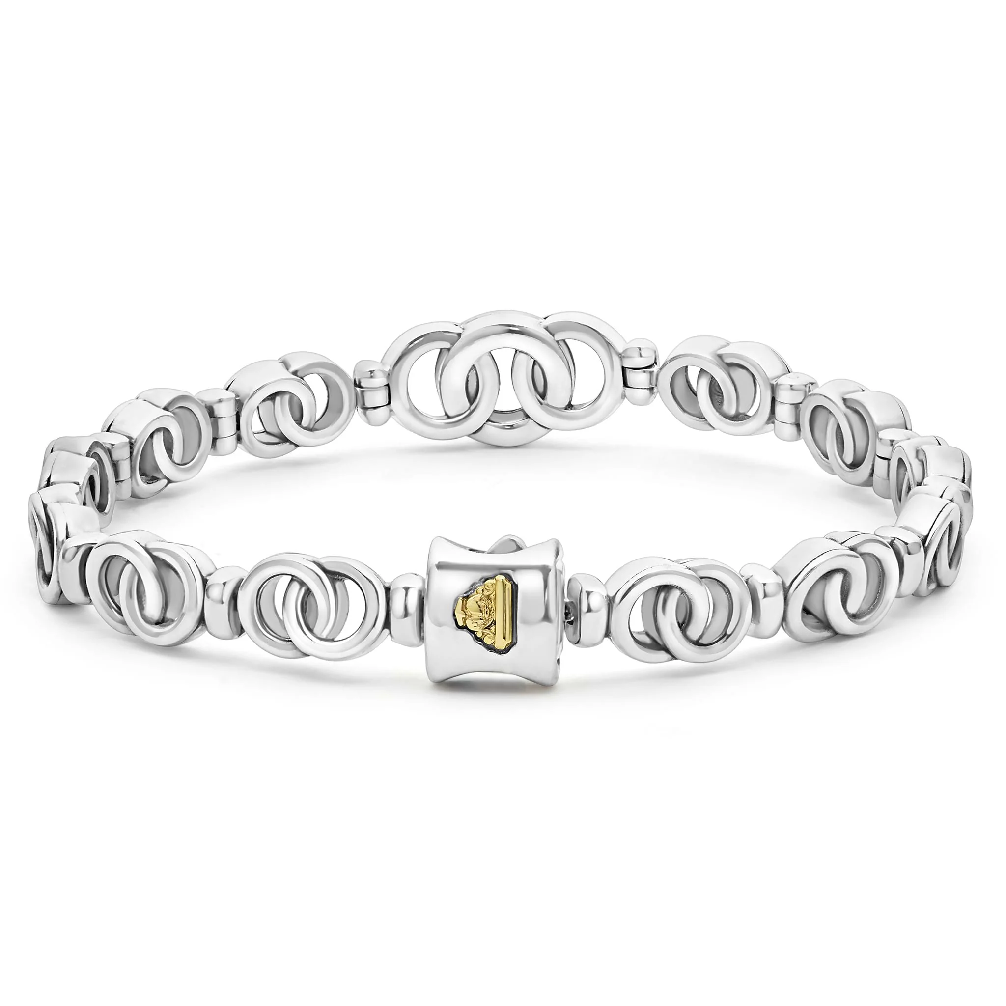 Signature Caviar Two-Tone Interlocking Link Bracelet - Image 4