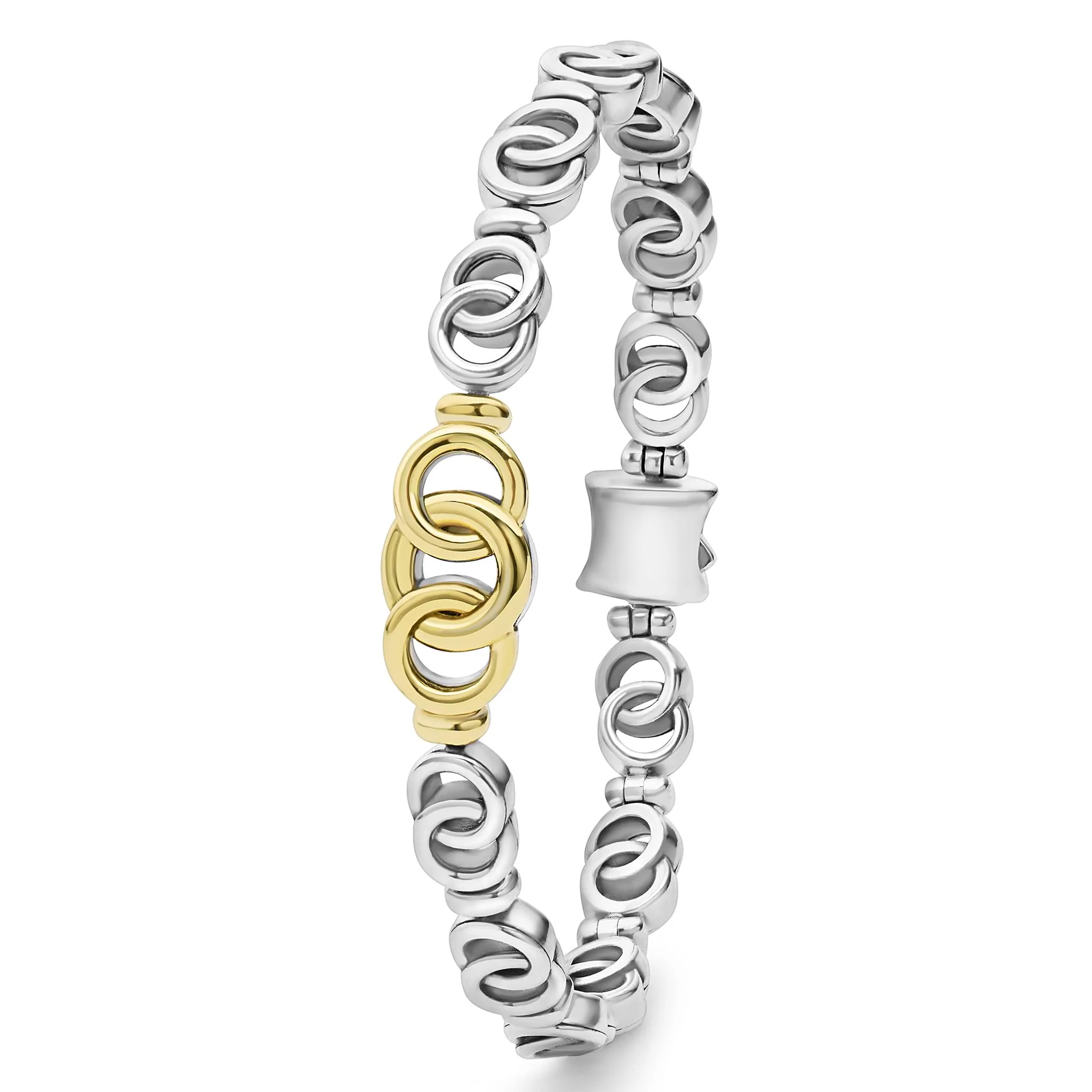 Signature Caviar Two-Tone Interlocking Link Bracelet - Image 5