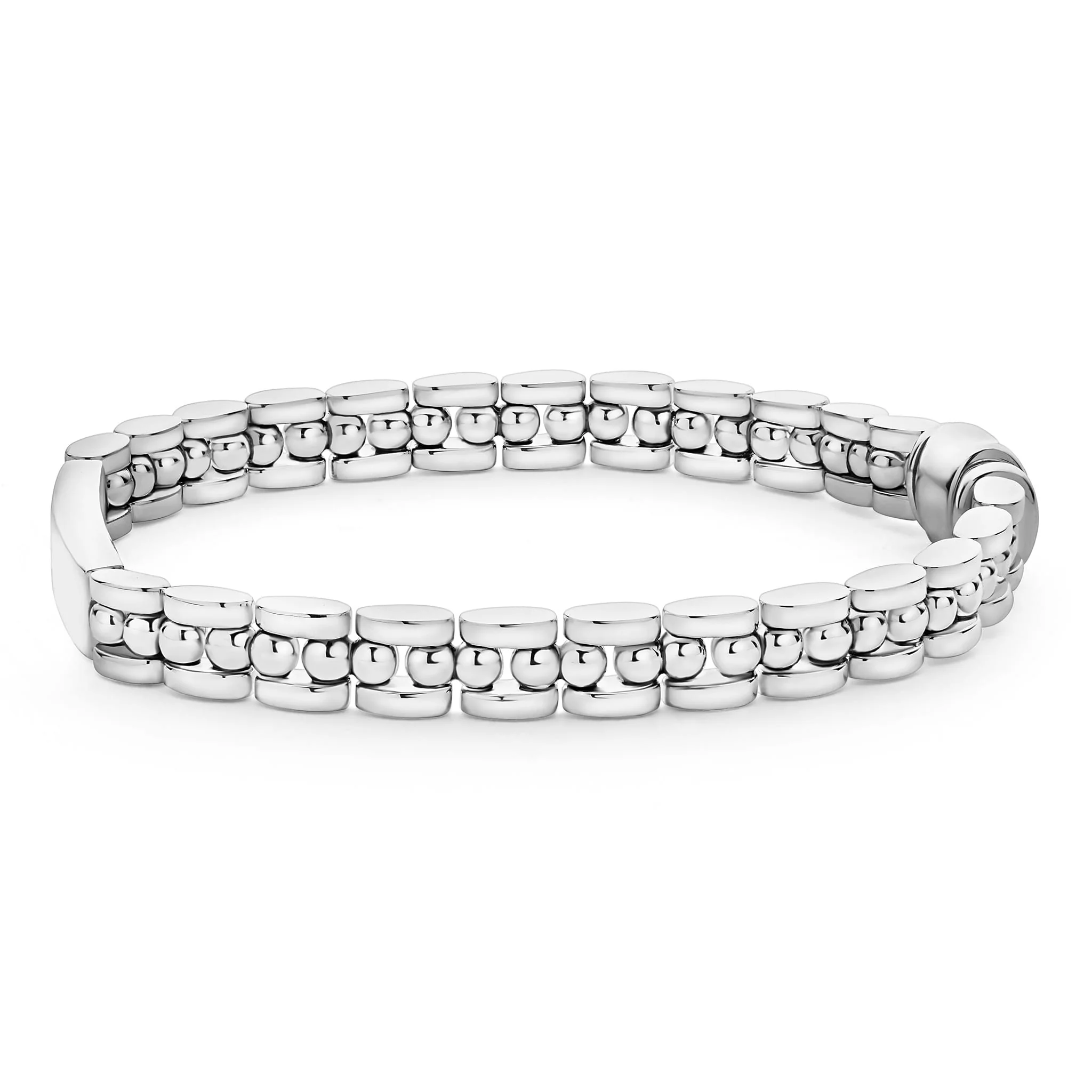 Signature Caviar Petite Silver Engravable ID Link Bracelet - Image 3