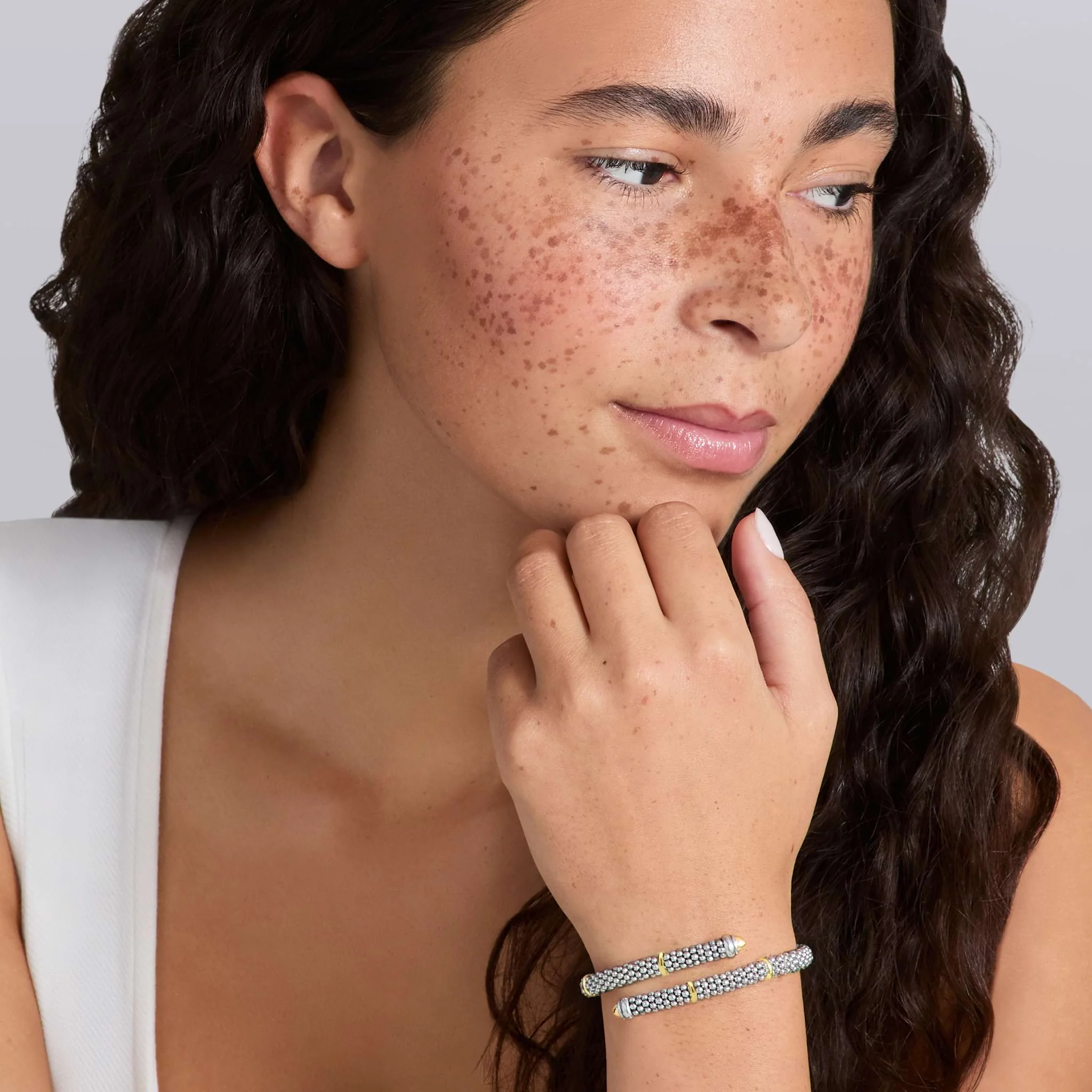 Signature Caviar Two-Tone Caviar Versa Bypass Bracelet | 5mm - Image 2