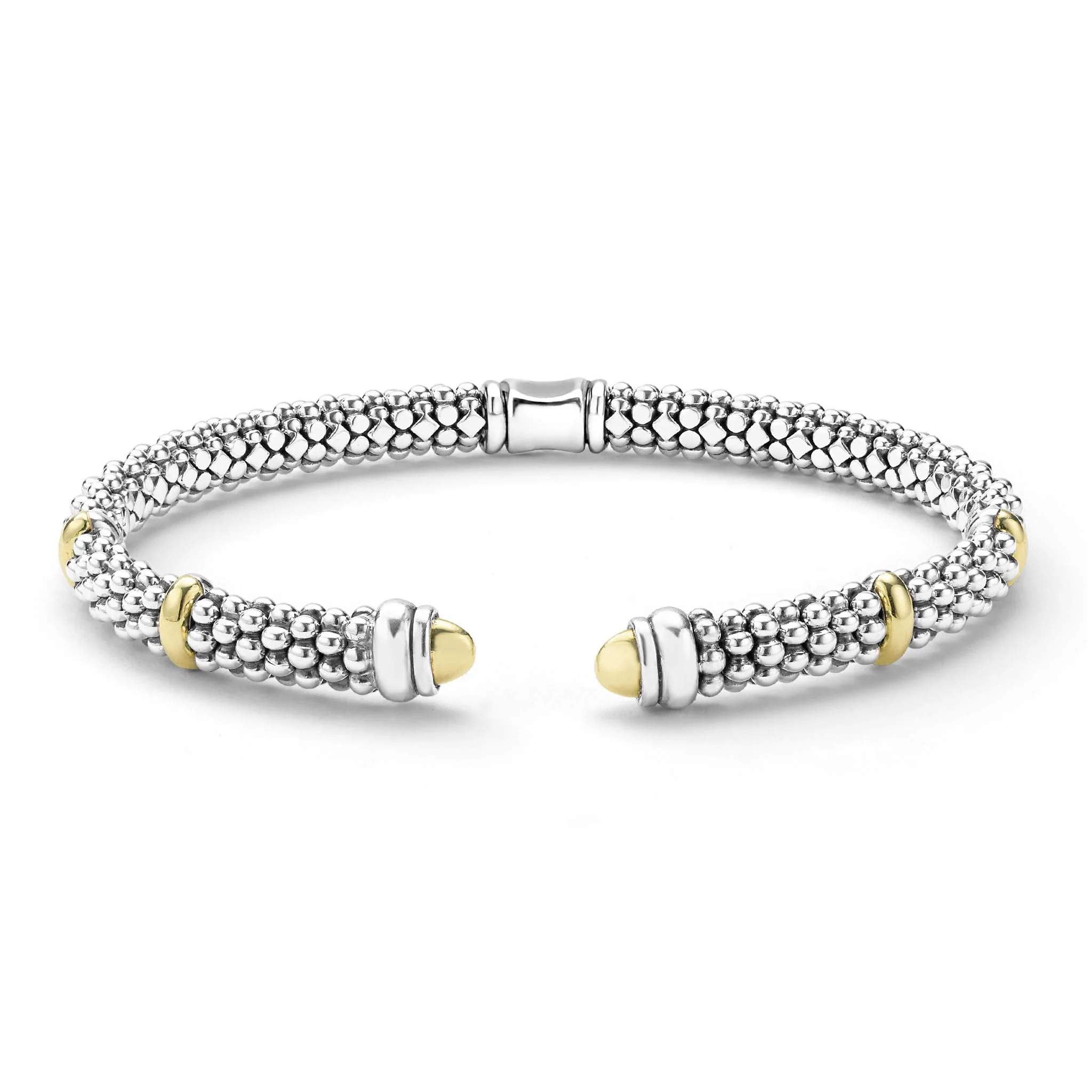 Signature Caviar Two-Tone Caviar Versa Torque Bracelet | 5mm