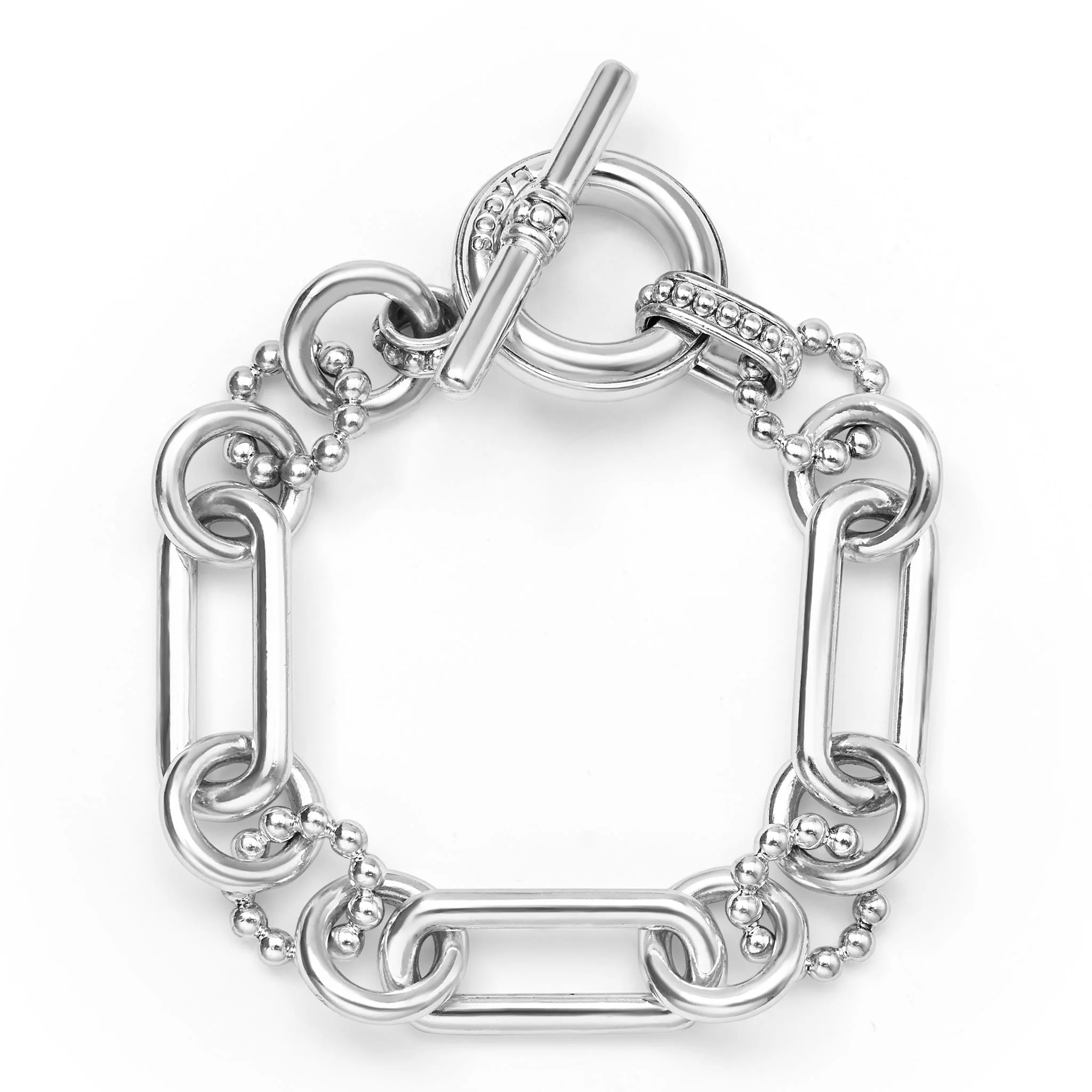 Signature Caviar Sterling Silver Link Bracelet | 15mm