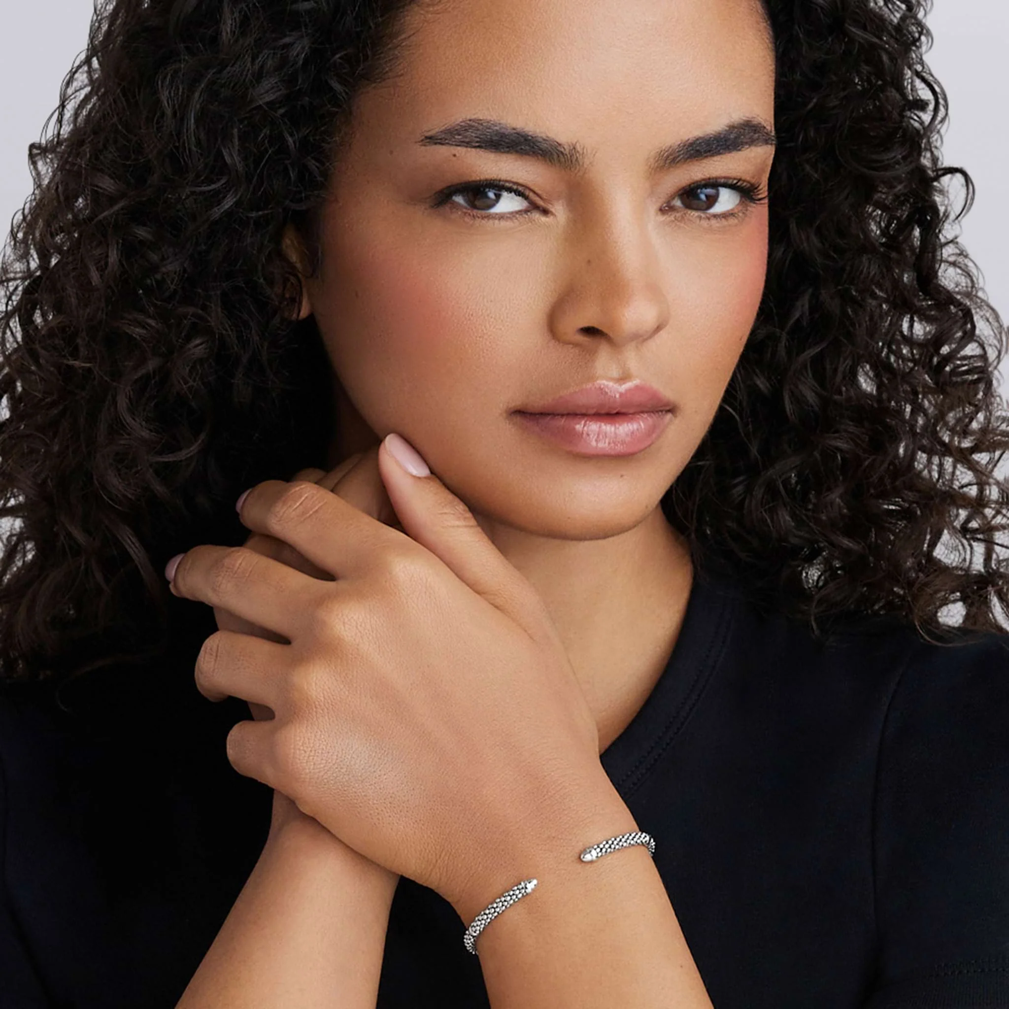 Signature Caviar Sterling Silver Mini Versa Torque Bracelet | 3mm - Image 2