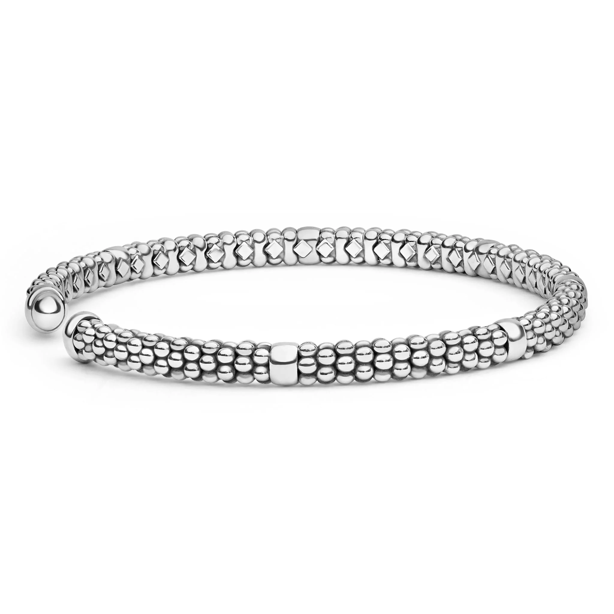 Signature Caviar Sterling Silver Mini Versa Torque Bracelet | 3mm - Image 3