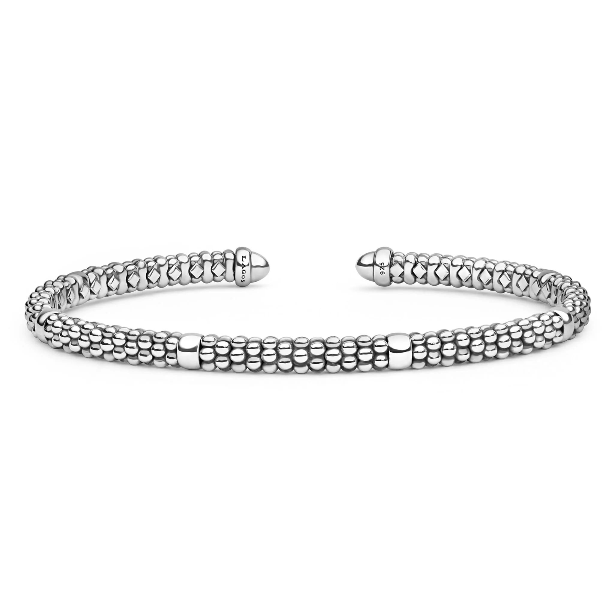 Signature Caviar Sterling Silver Mini Versa Torque Bracelet | 3mm - Image 4