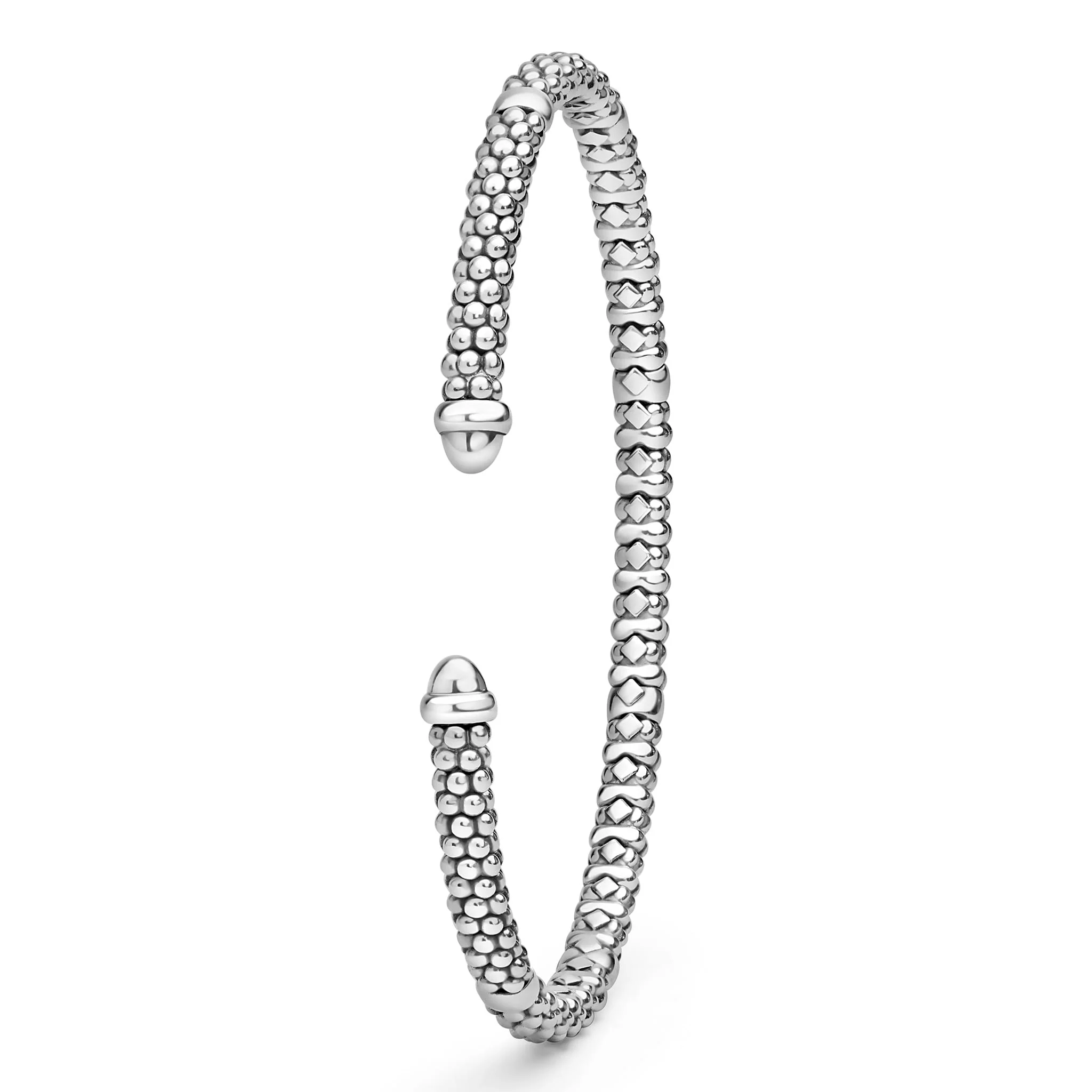 Signature Caviar Sterling Silver Mini Versa Torque Bracelet | 3mm - Image 5