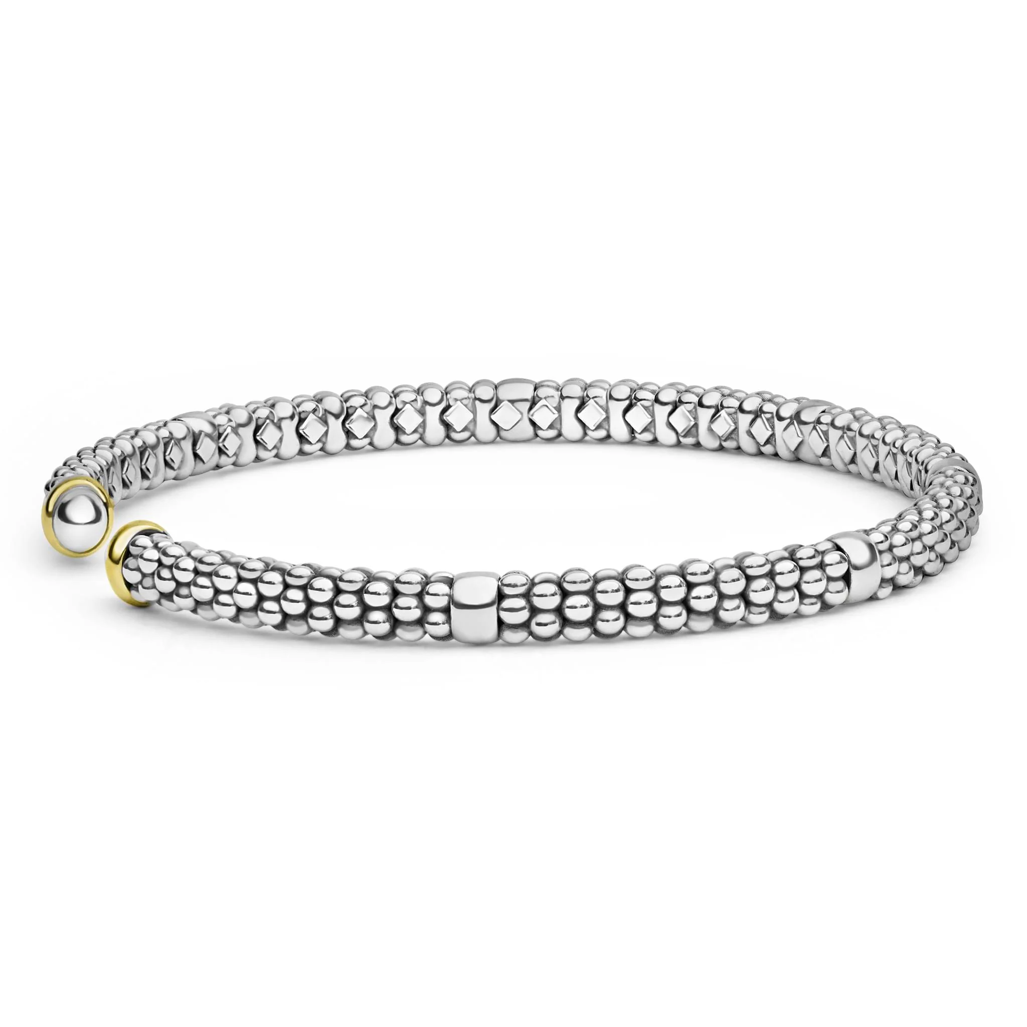 Signature Caviar Two-Tone Mini Versa Torque Bracelet | 3mm - Image 3