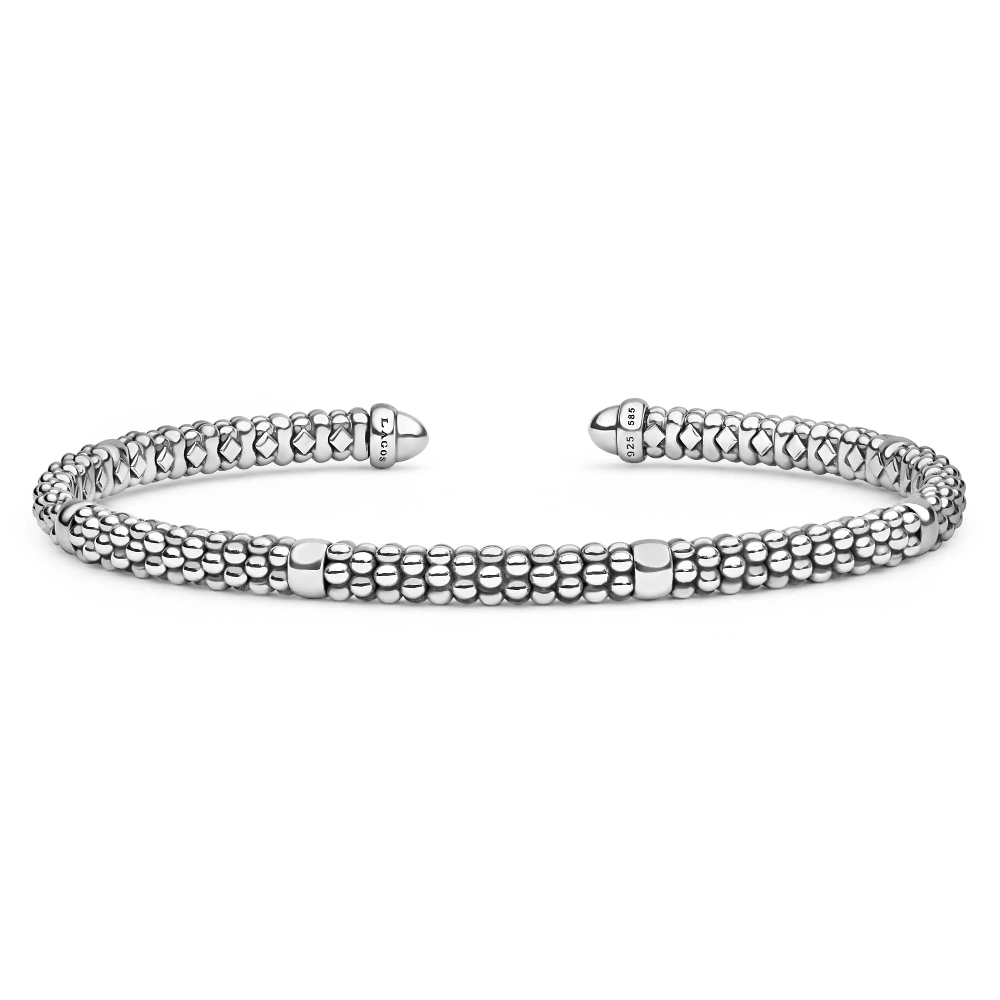 Signature Caviar Two-Tone Mini Versa Torque Bracelet | 3mm - Image 4