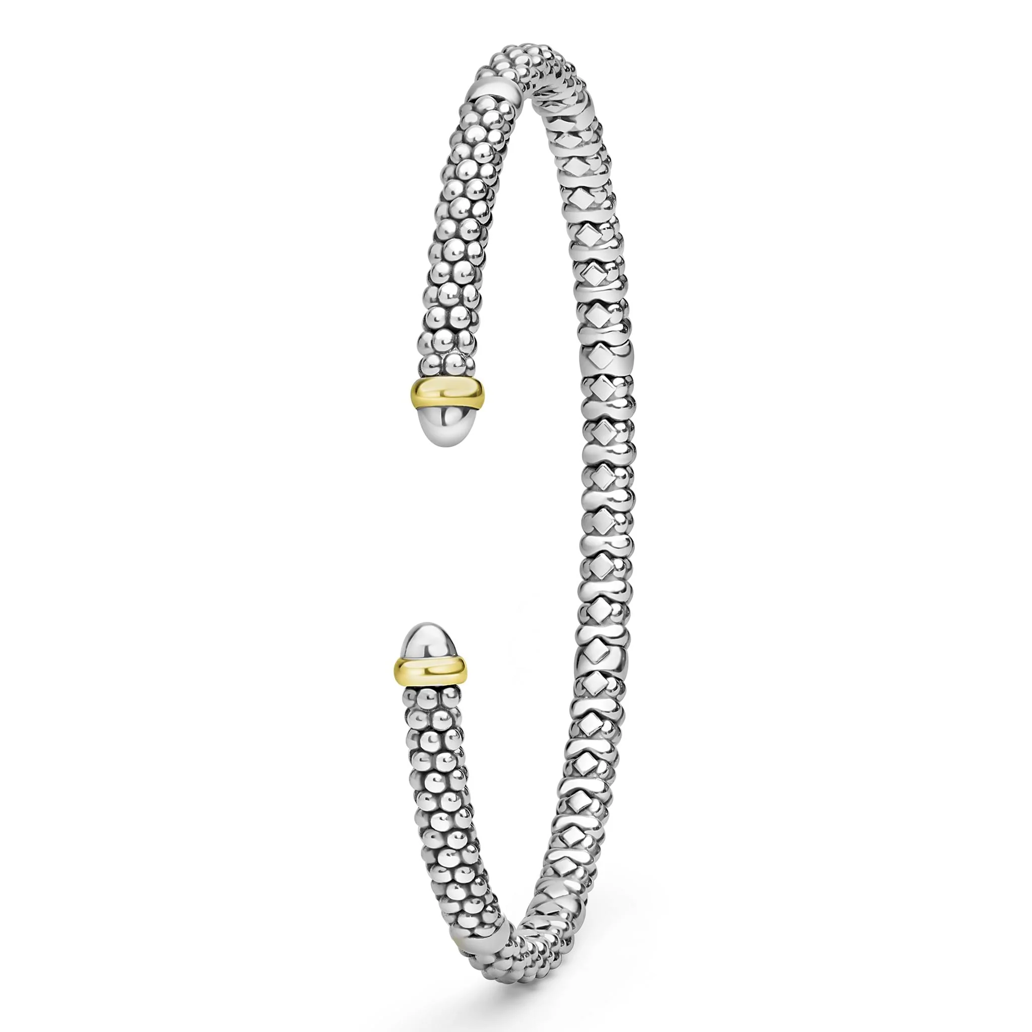 Signature Caviar Two-Tone Mini Versa Torque Bracelet | 3mm - Image 5
