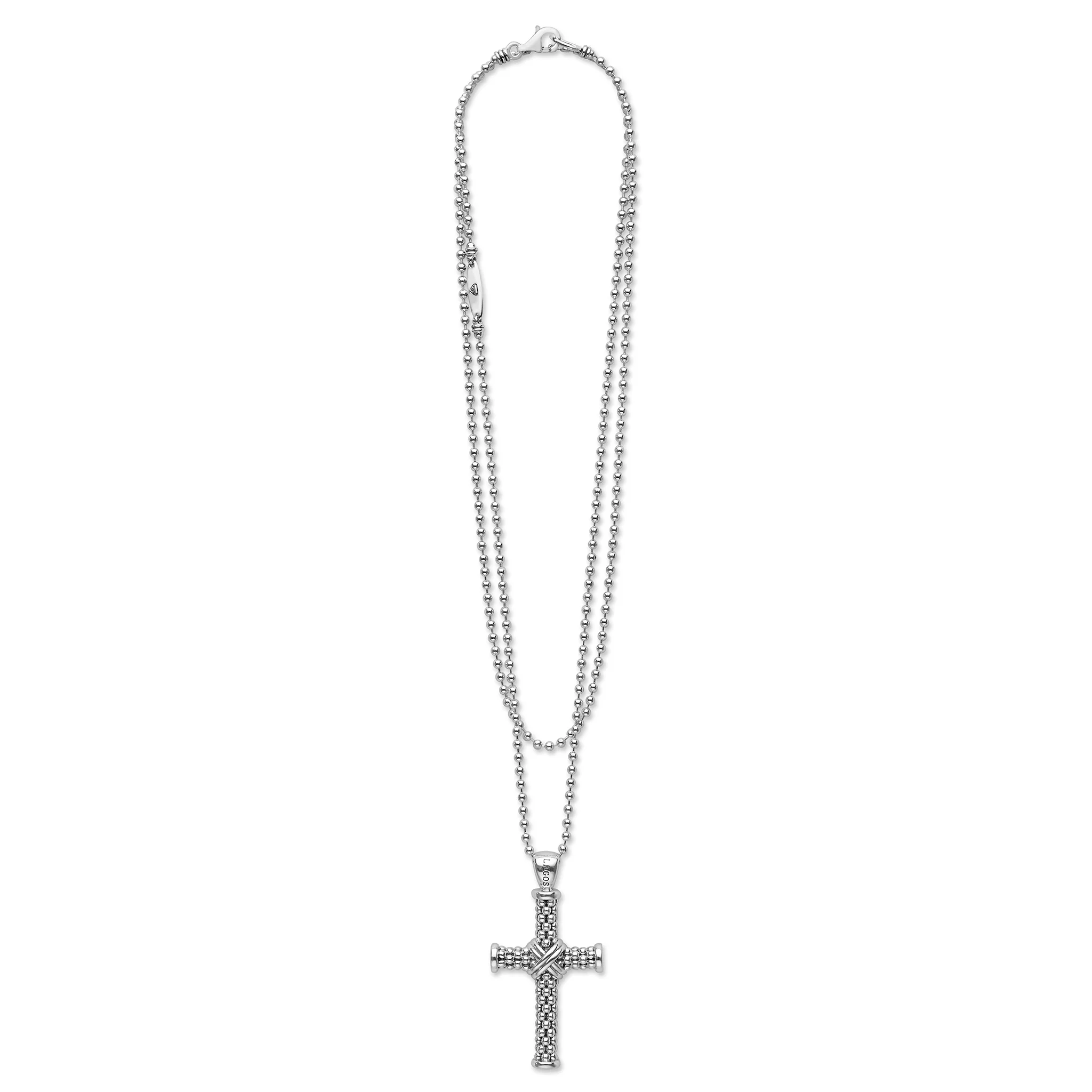 Signature Caviar Caviar Beaded Cross Pendant Necklace - Image 3