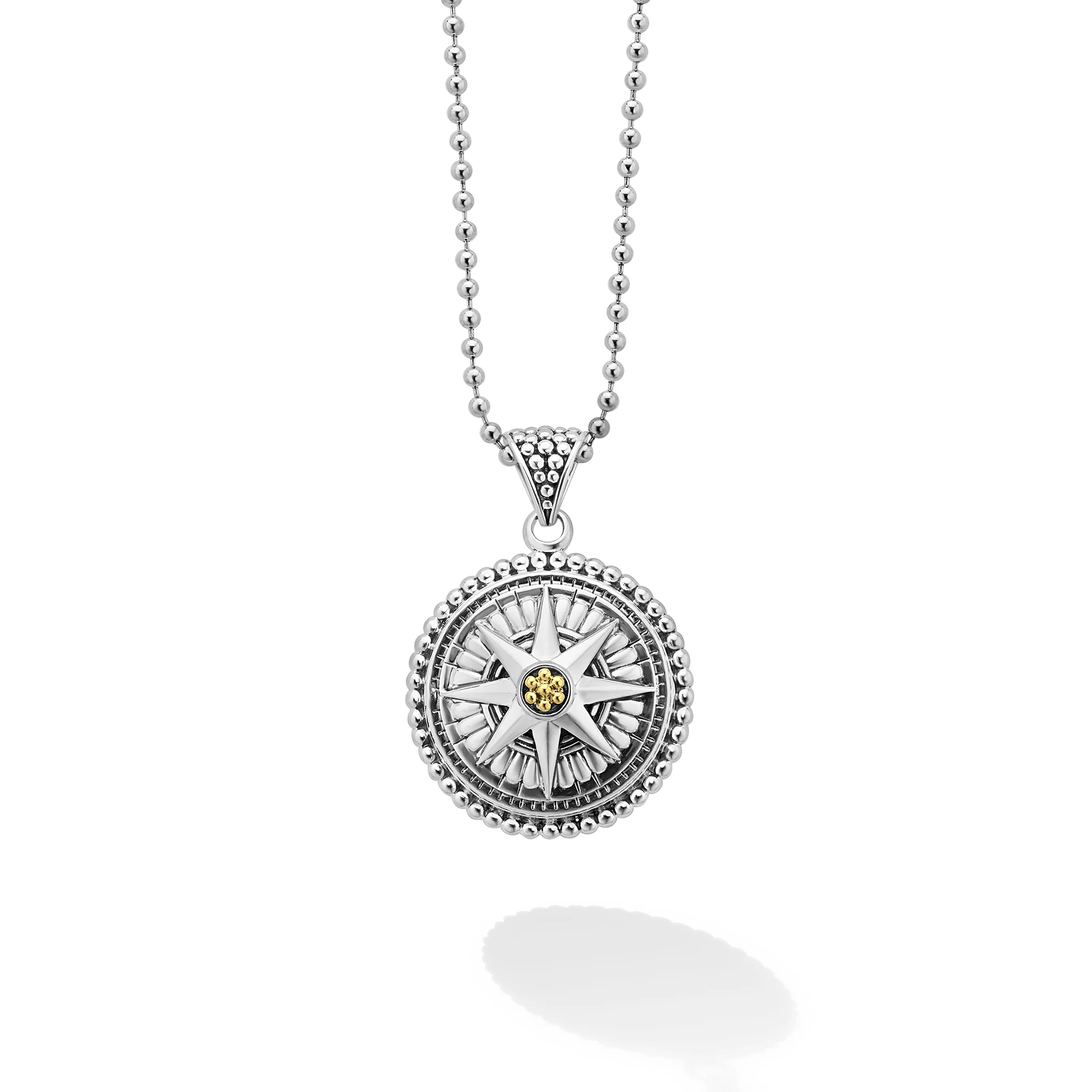Signature Caviar Compass Pendant Necklace