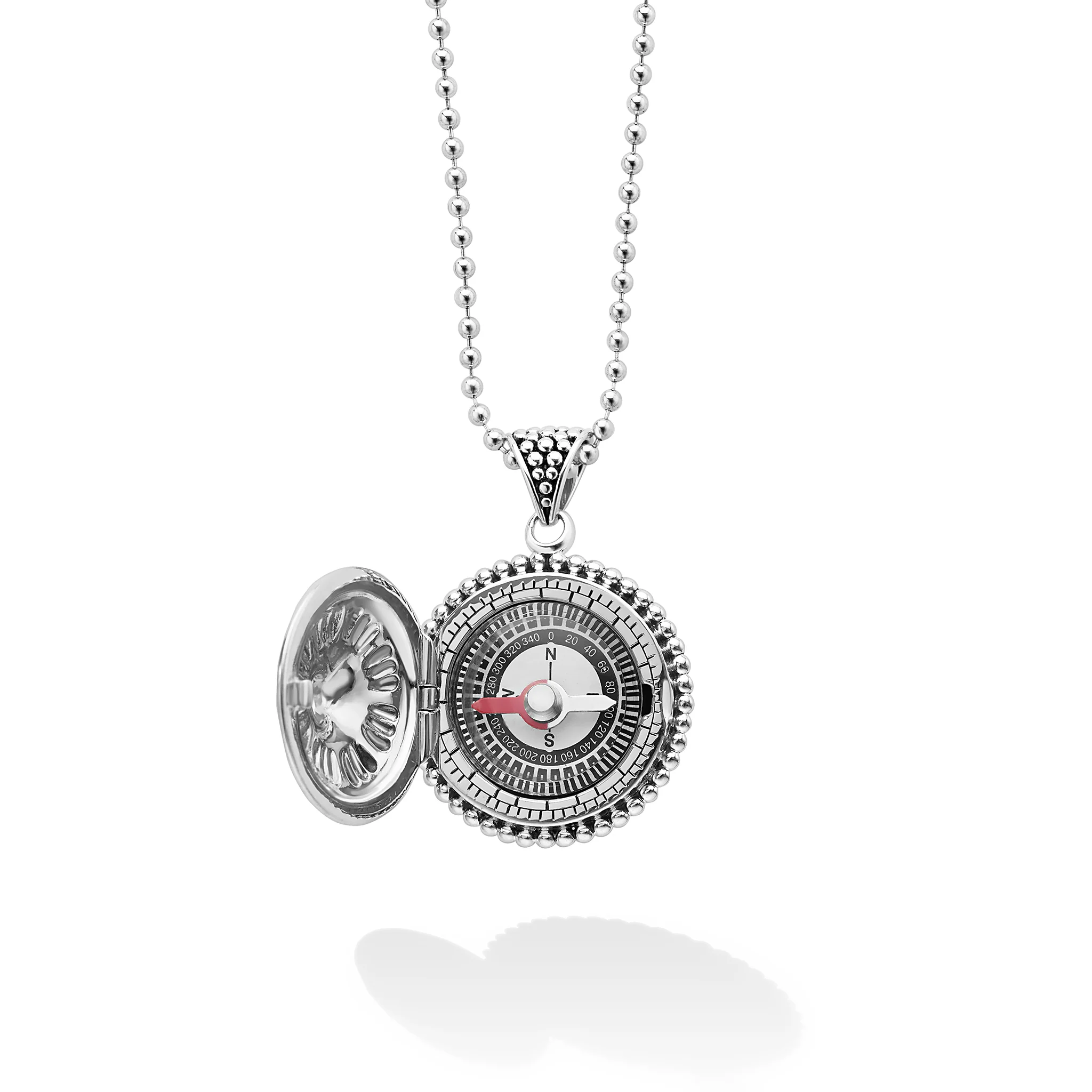 Signature Caviar Compass Pendant Necklace - Image 6