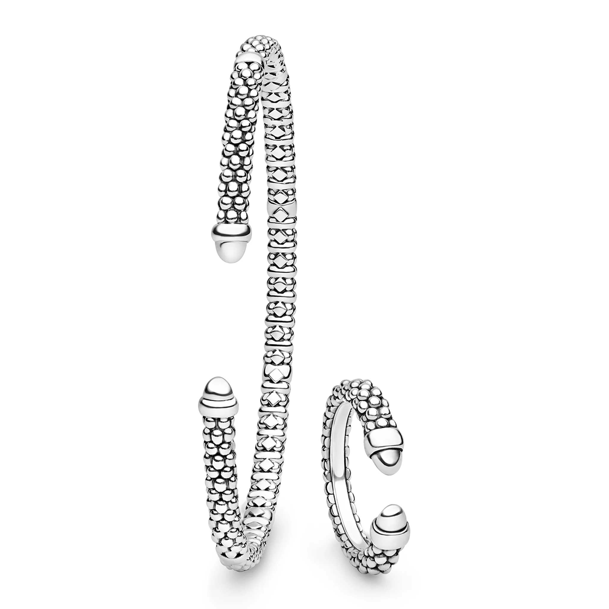 Signature Caviar Sterling Silver Mini Versa Ring & Bracelet Gift Set