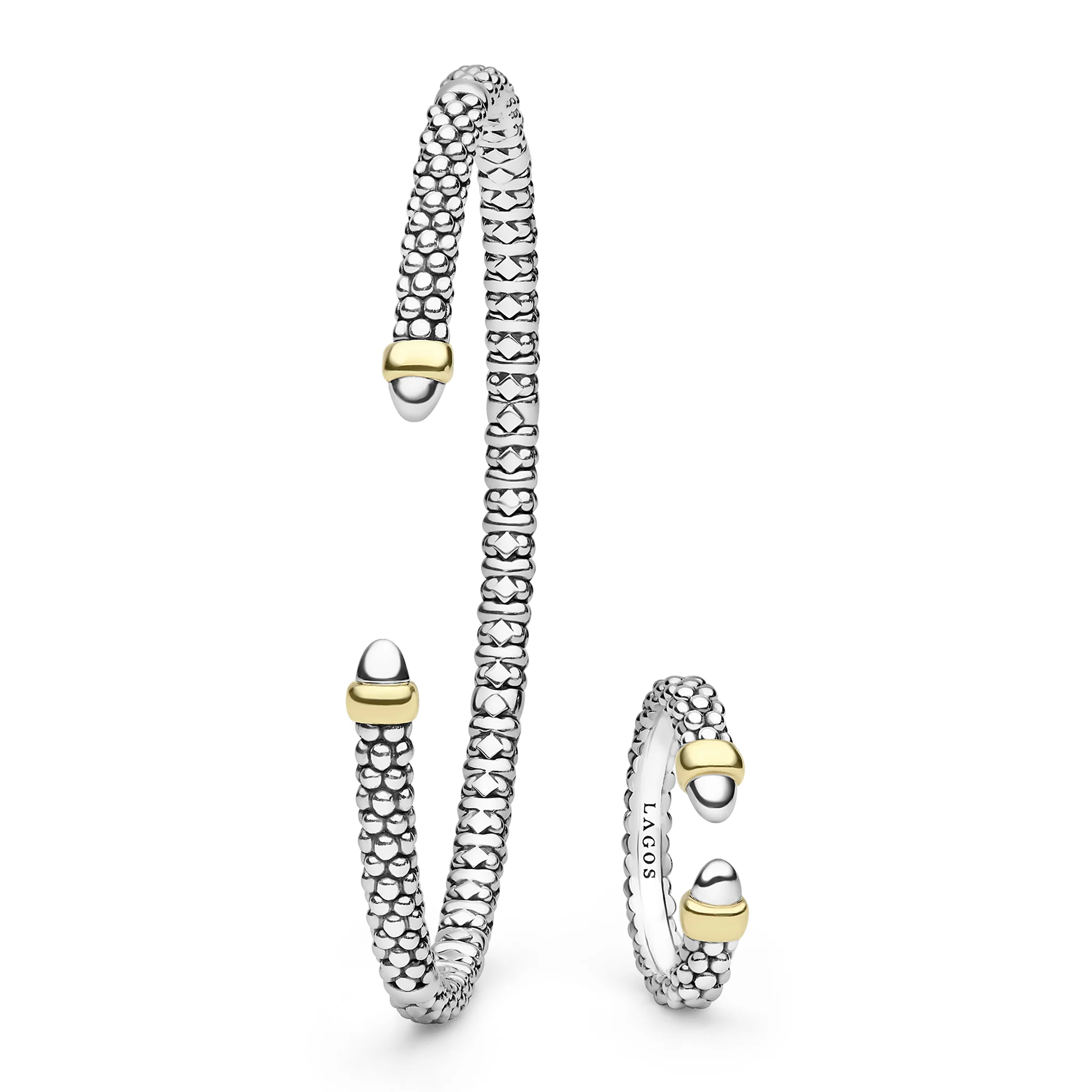 Signature Caviar Two-Tone Mini Versa Ring & Bracelet Gift Set
