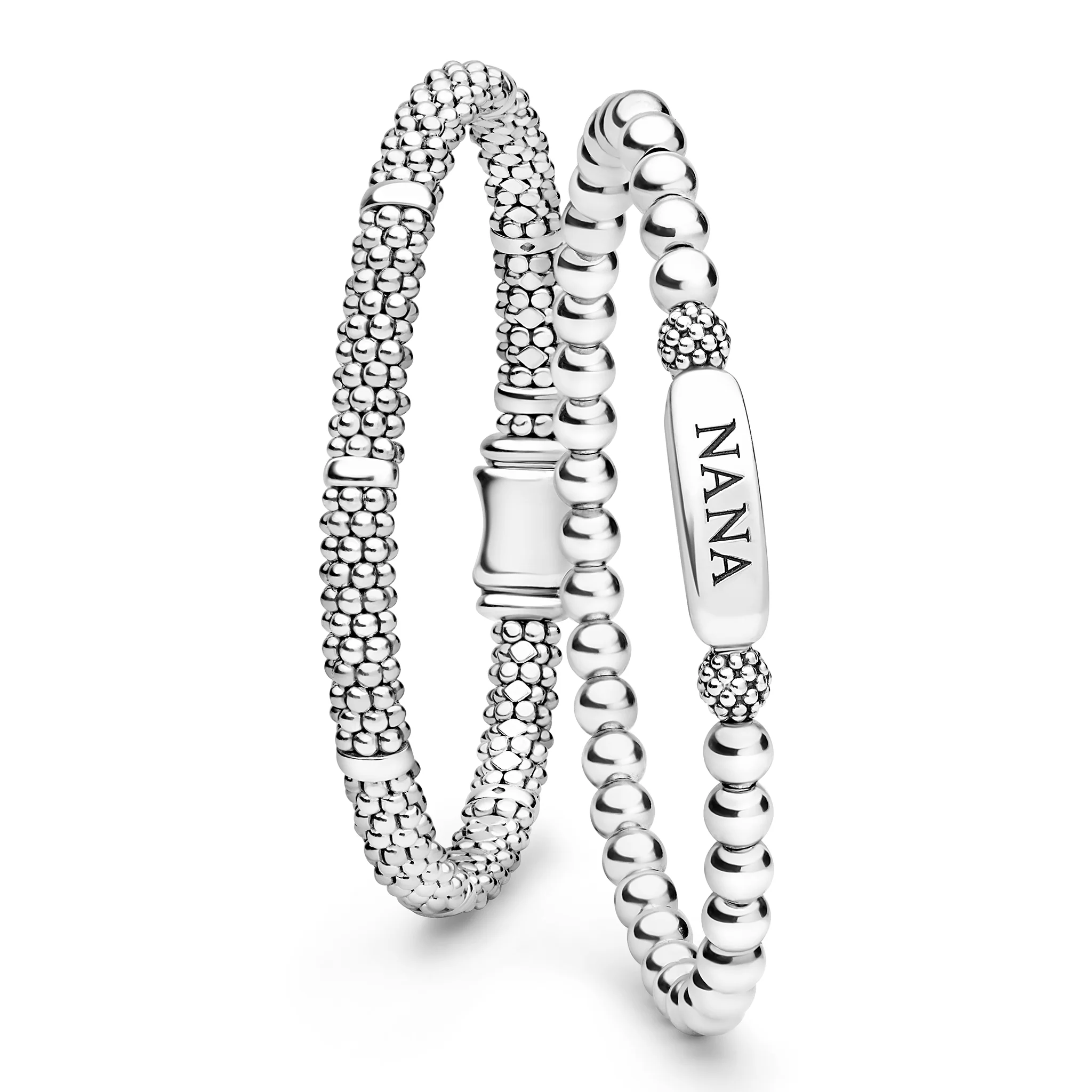 Signature Caviar Sterling Silver Nana Bracelet Gift Set