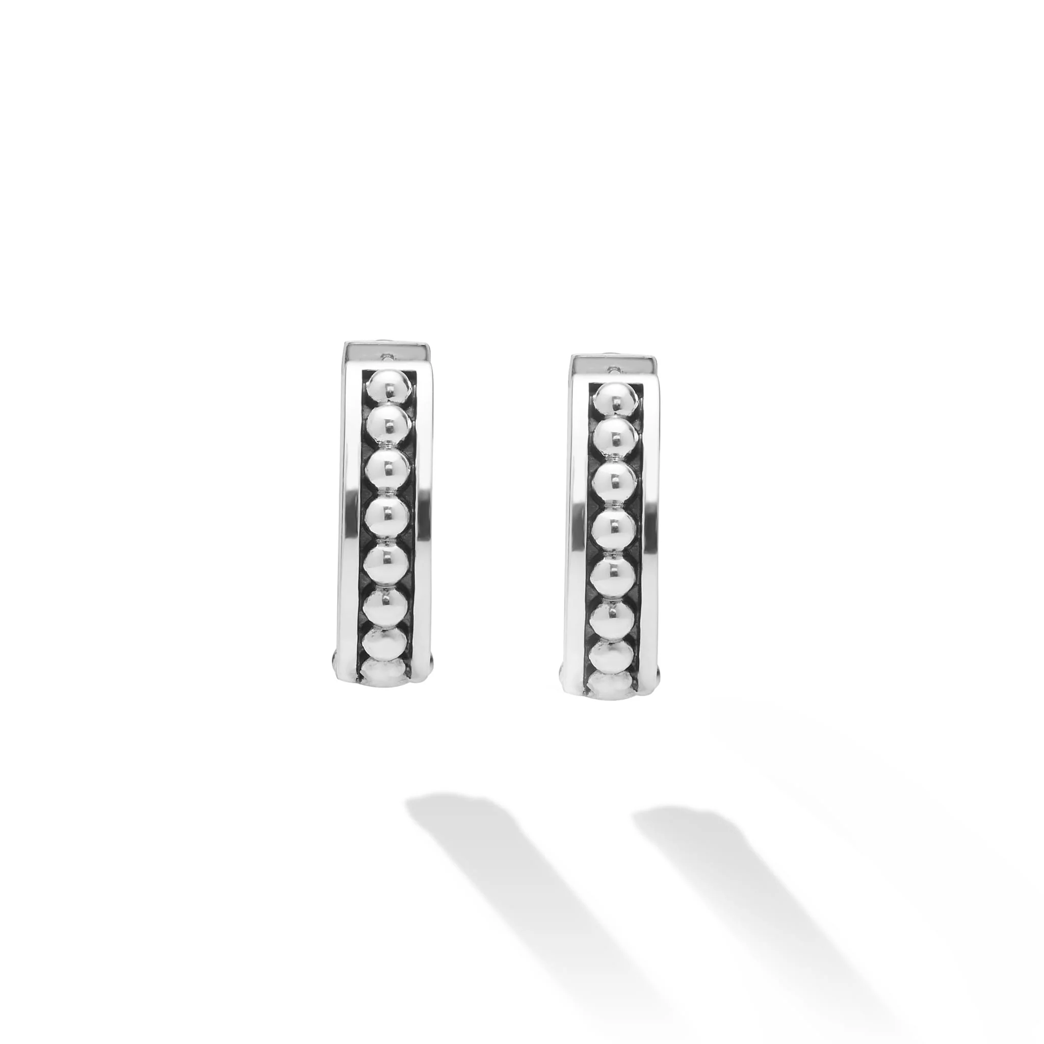 Signature Caviar Petite Sterling Silver Caviar Huggie Earrings - Image 4