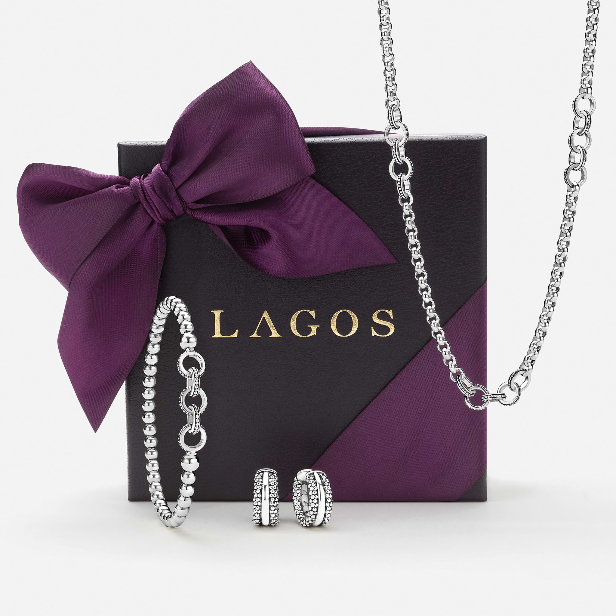 Signature Caviar Silver Caviar Beaded Huggie Earrings - Image 5