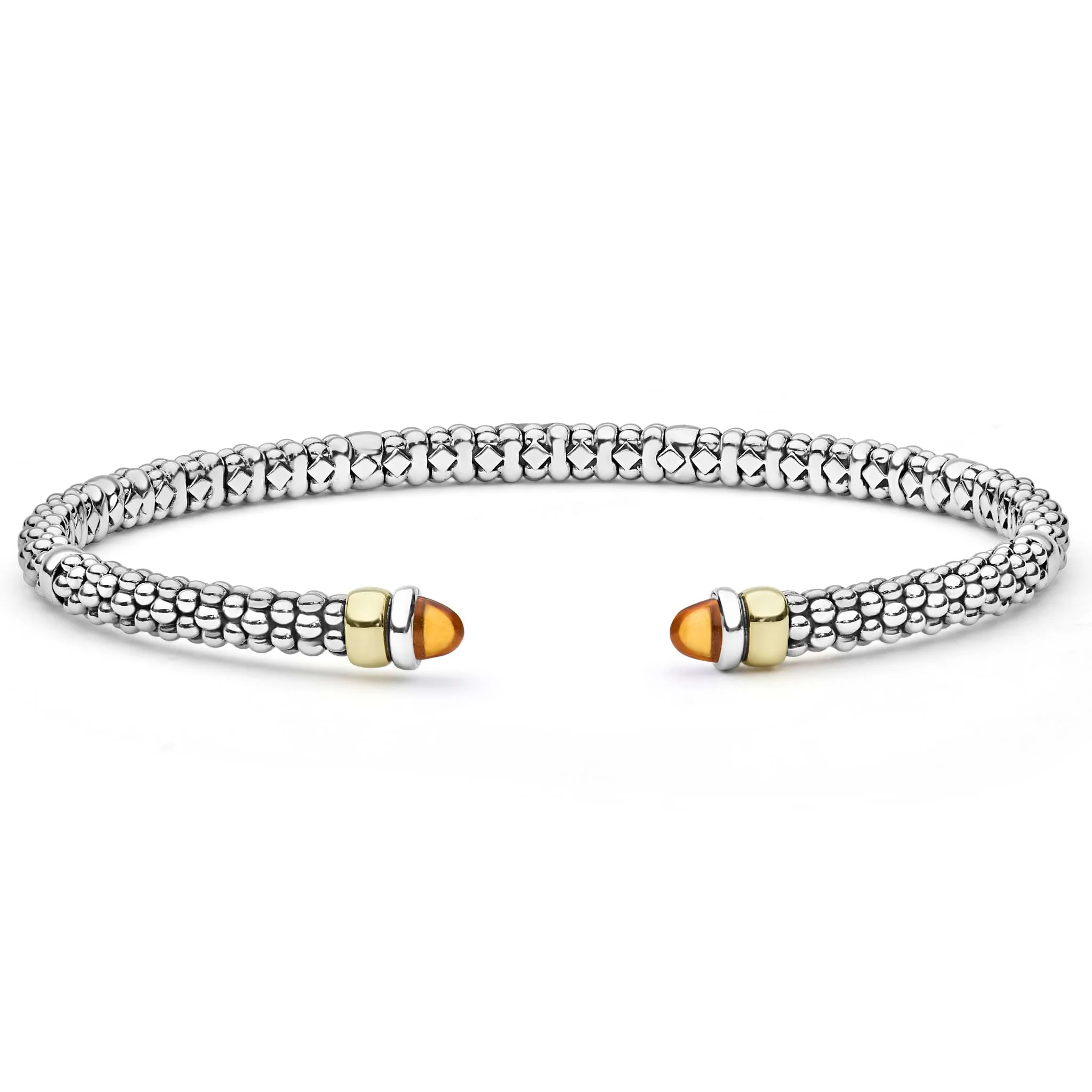 Signature Caviar Two-Tone Citrine Mini Versa Torque Bracelet | 3mm